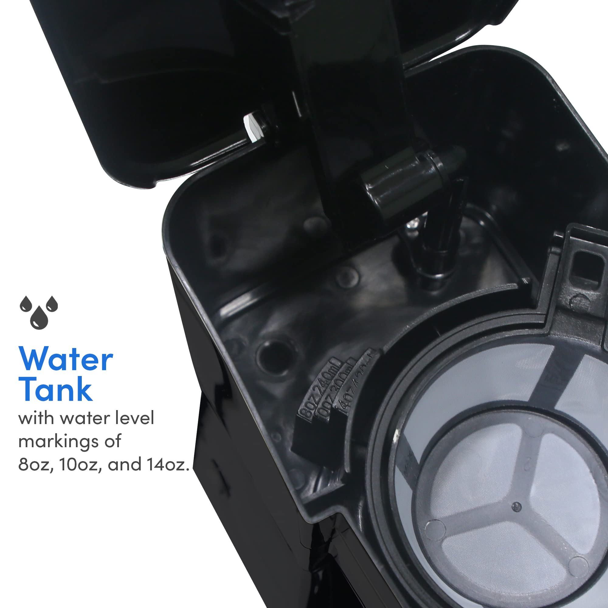 Elite Gourmet Ehc113 Personal Single-Serve Compact Coffee Maker Brewer Includes 14Oz. Stainless Steel Interior Thermal Travel Mu