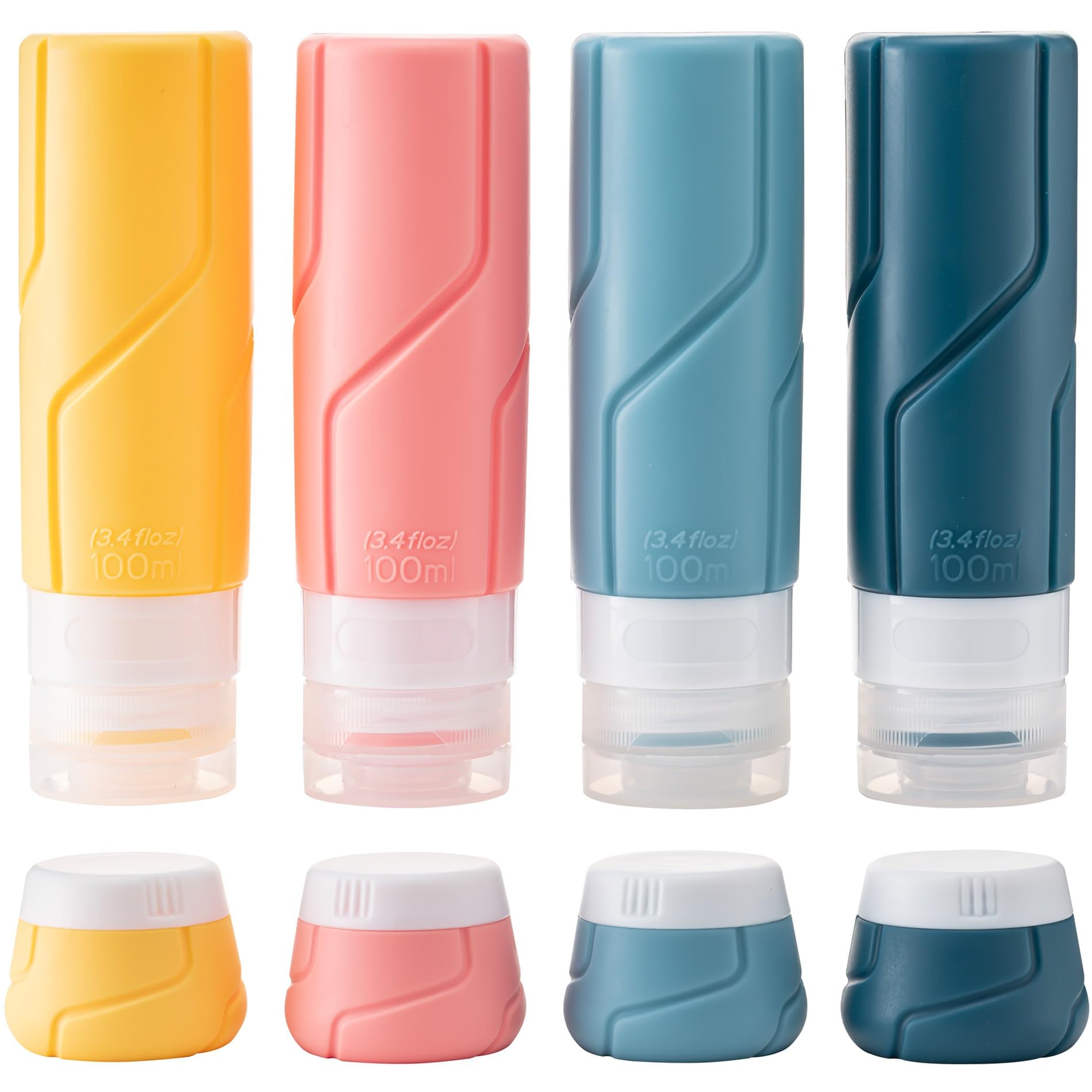 MODENGKONGJIAN Travel Bottles for Toiletries,TSA Approved Silicone Squeezable Travel Shampoo Bottles, 3oz Leak Proof Refillable 