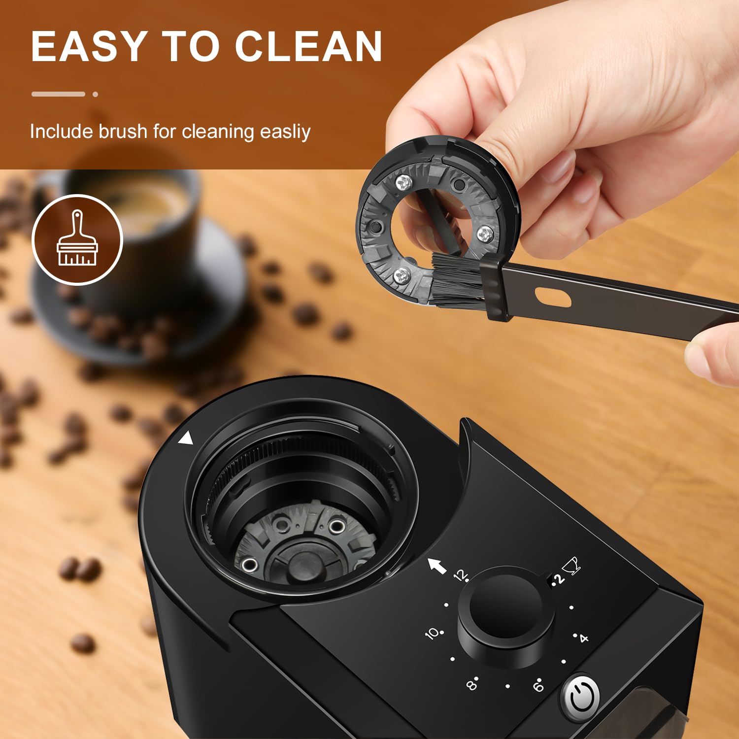 Kirainafly Electric Burr Coffee Grinder,Adjustable Coffee Grinder With 28 Precise Grind Setting For French Press, Drip Coffee An