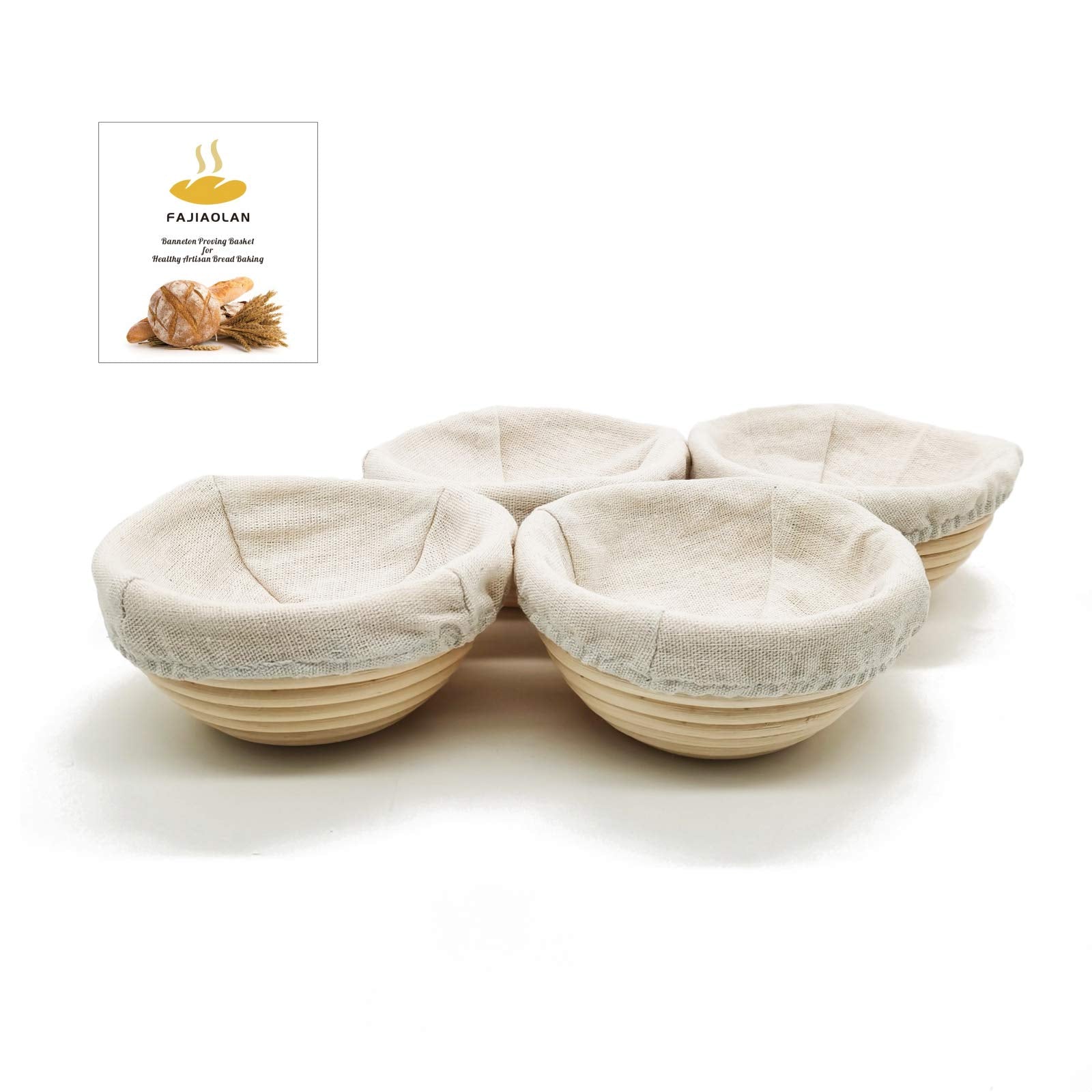 Banneton Bread Proofing Basket Set - Mini Small Sourdough Dough Rising Fermentation Proofing Bowls Box (Round5In-4Pack)