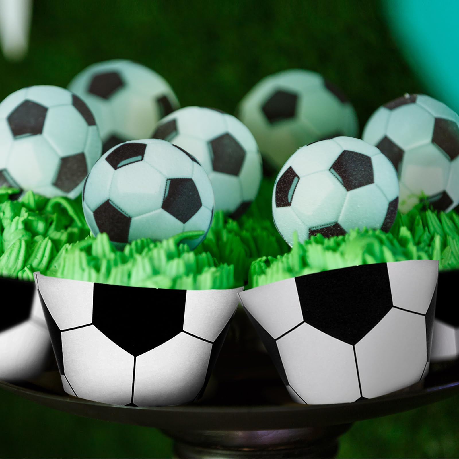 Whaline 36Pcs Sports Theme Cupcake Wrappers Basketball Football Baseball Rugby Cupcake Liners Ball Game Paper Baking Cup Decorat