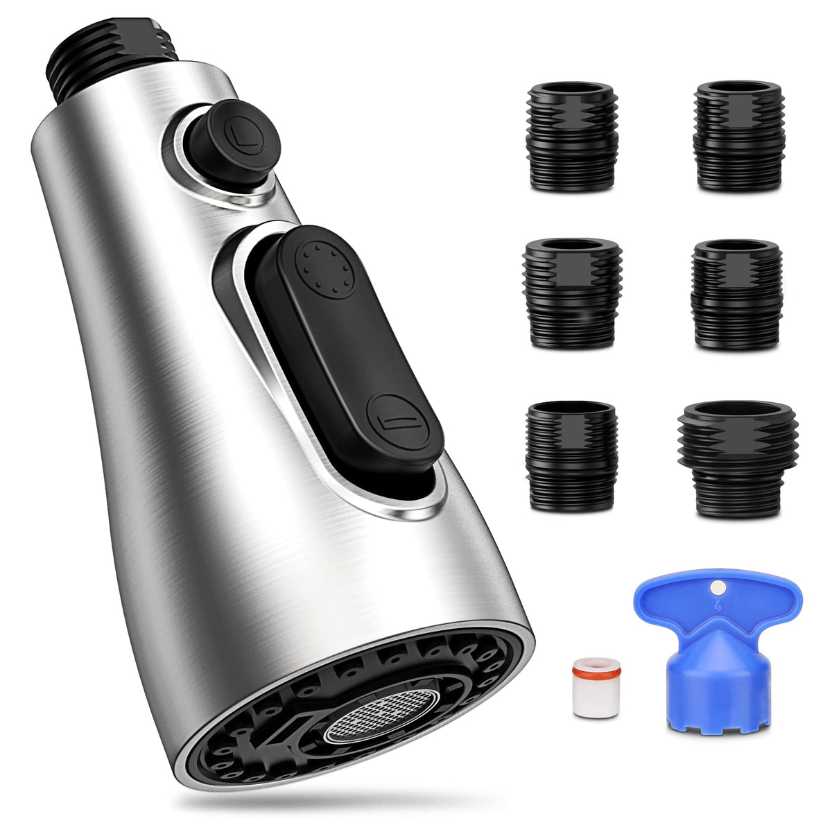 Kitchen Faucet Head Replacement, Pull Down Faucet Spray Head G 1/2, Kitchen Sink Faucet Replacement Parts With 6 Different Adapt