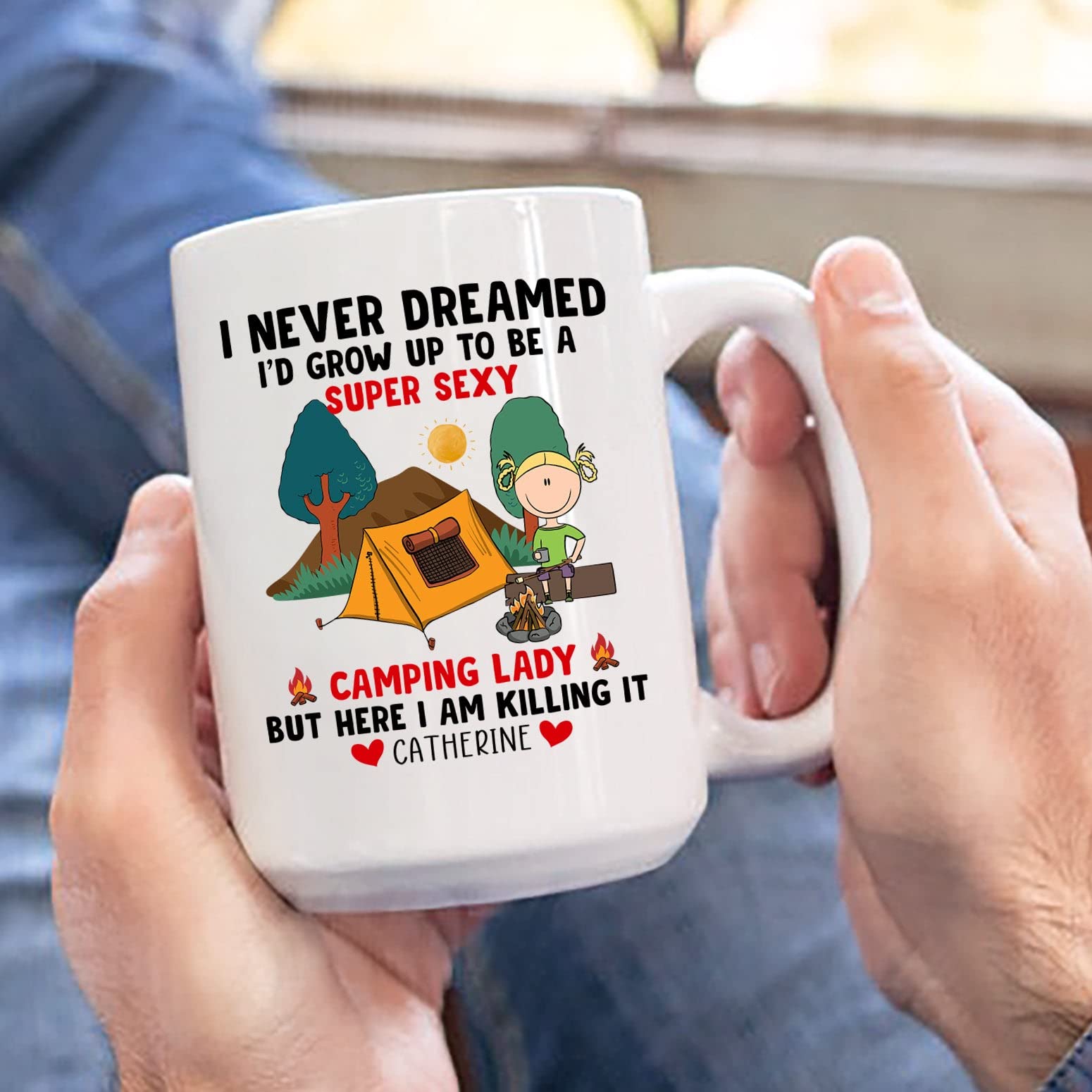 I Never Dreamed I Would Grow Up To Be A Camping Lady, Camping Gifts, Personalized Camper Mug, Custom Camping Mug, Camper Lifes,