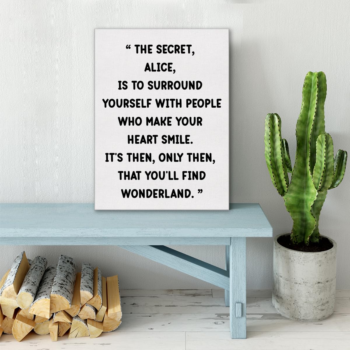 Zauly Canvas Art Print Alice In Wonderland Quote 12X15 Framed Ready To Hang Home Office Living Room Decor