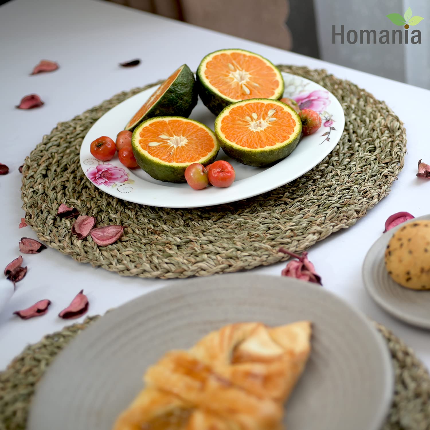 Table Mats Set Of 4, Round Placemats, Farmhouse Placemats Set Of 4, Boho Placemats, Straw Placemats, Rattan Chargers For Dinner