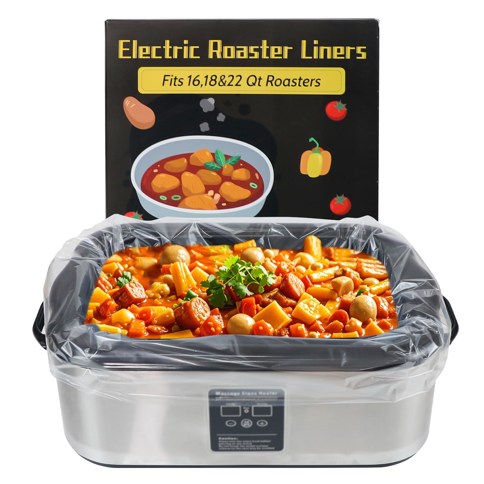 Rssciiiul Electric Roaster Liners 34 X 18 Inch, 10 Count Roaster Liners Disposable Fit 16, 18, 22 Quart Roasters, Roasting Oven 