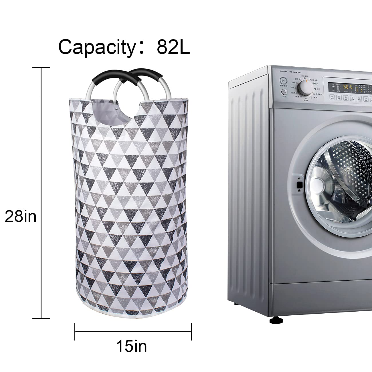 Dalykate Large Laundry Basket 82L Collapsible Oxford Fabric Laundry Hamper Foldable Clothes Laundry Bag with Handles Waterproof Washing Bin Portable Dirty Clothes Basket for College Dorm  Family