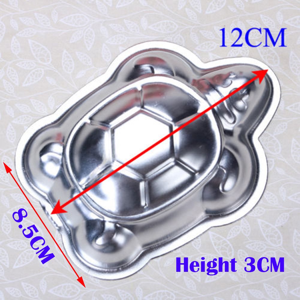 Pormasbenzer 2 Pcs Mini Small Aluminum Cake Mould Turtle Shape Cake Pan Decorating Mould Pudding Chocolate Jelly Tins Baking Too