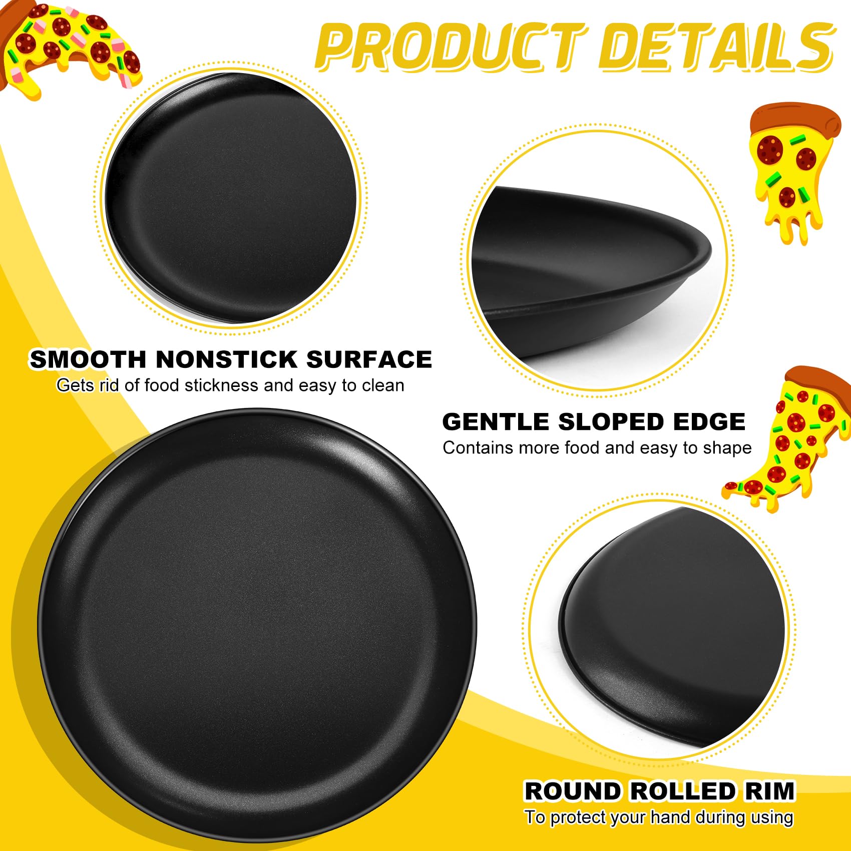 P&P Chef 12 Inch Pizza Pan, Pizza Tray Bakeware For Home Kitchen, Stainless Steel Core With Non-Stick Coatings, Healthy & Reusab
