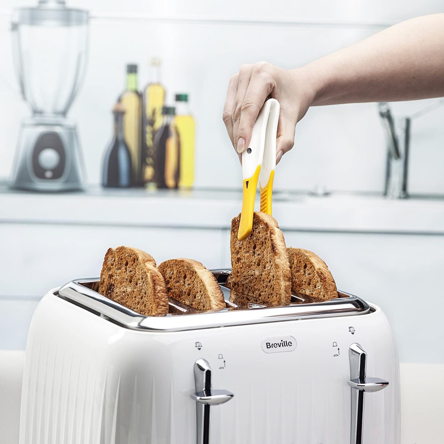 Zeal Duck Toast Tongs - White, Model J202W, Perfect for Serving and Cooking