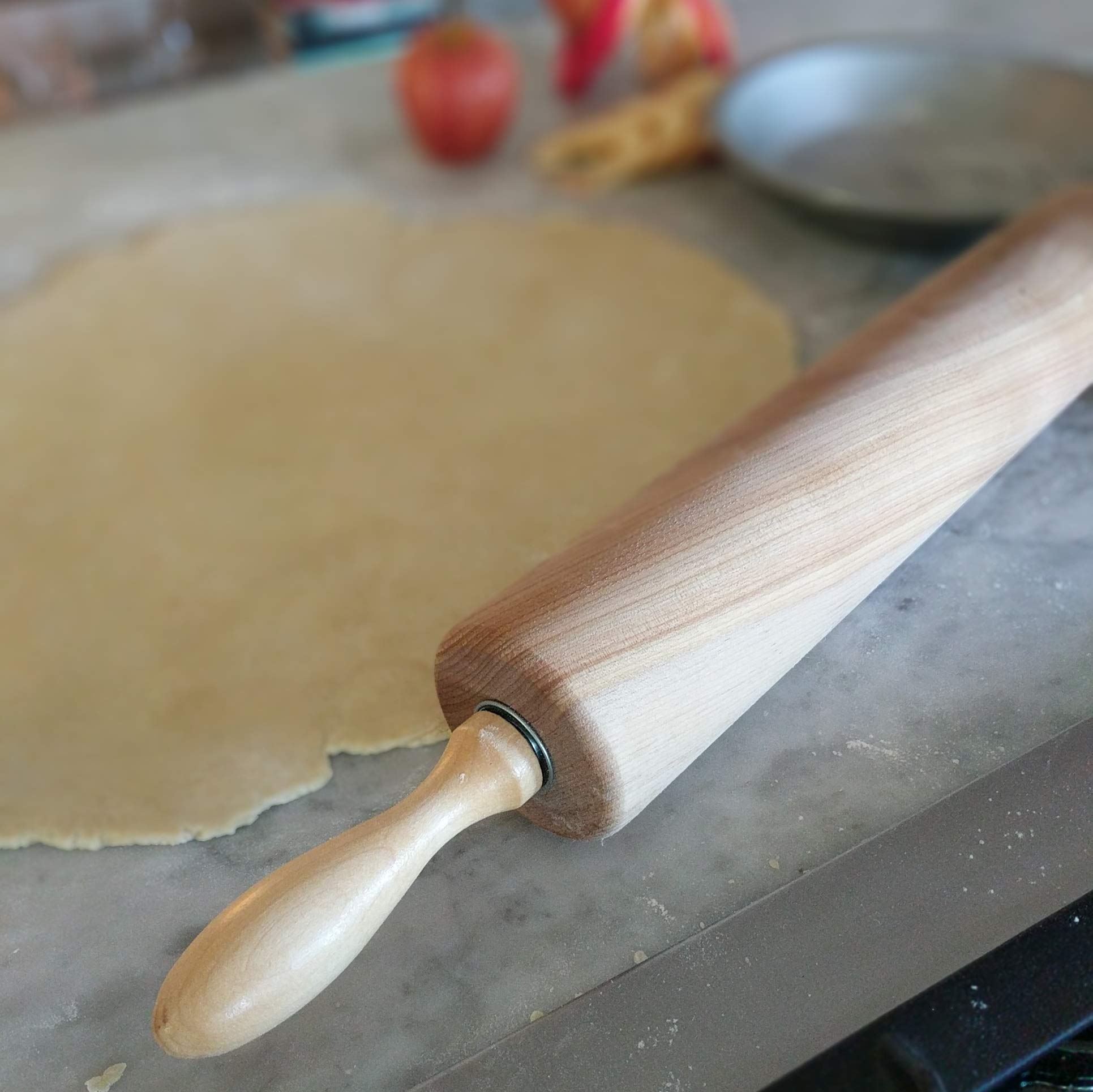 Professional Rooling Pin Ateco 12275 Professional Rolling Pin 12-Inch Barrel Made of Solid Rock ...