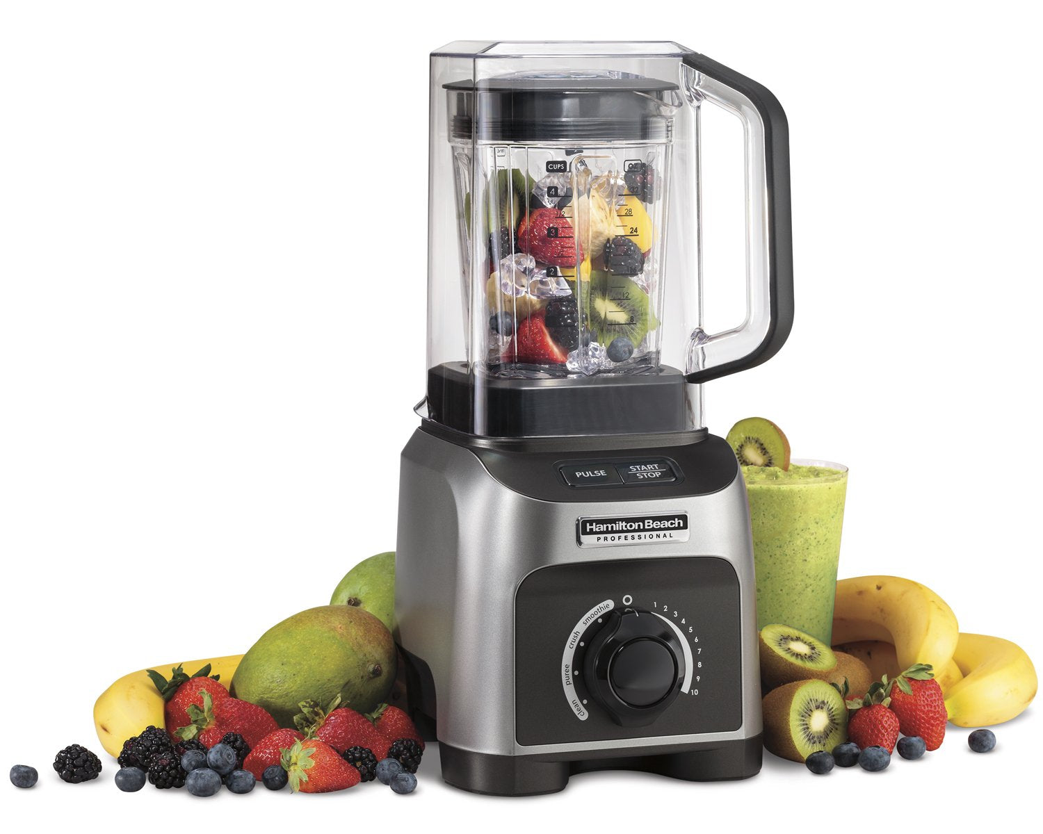 Hamilton Beach Professional Quiet Shield Blender, 1500W, 32oz BPA Free Jar, 4 Programs & Variable Speed Dial for Puree, Ice Crus
