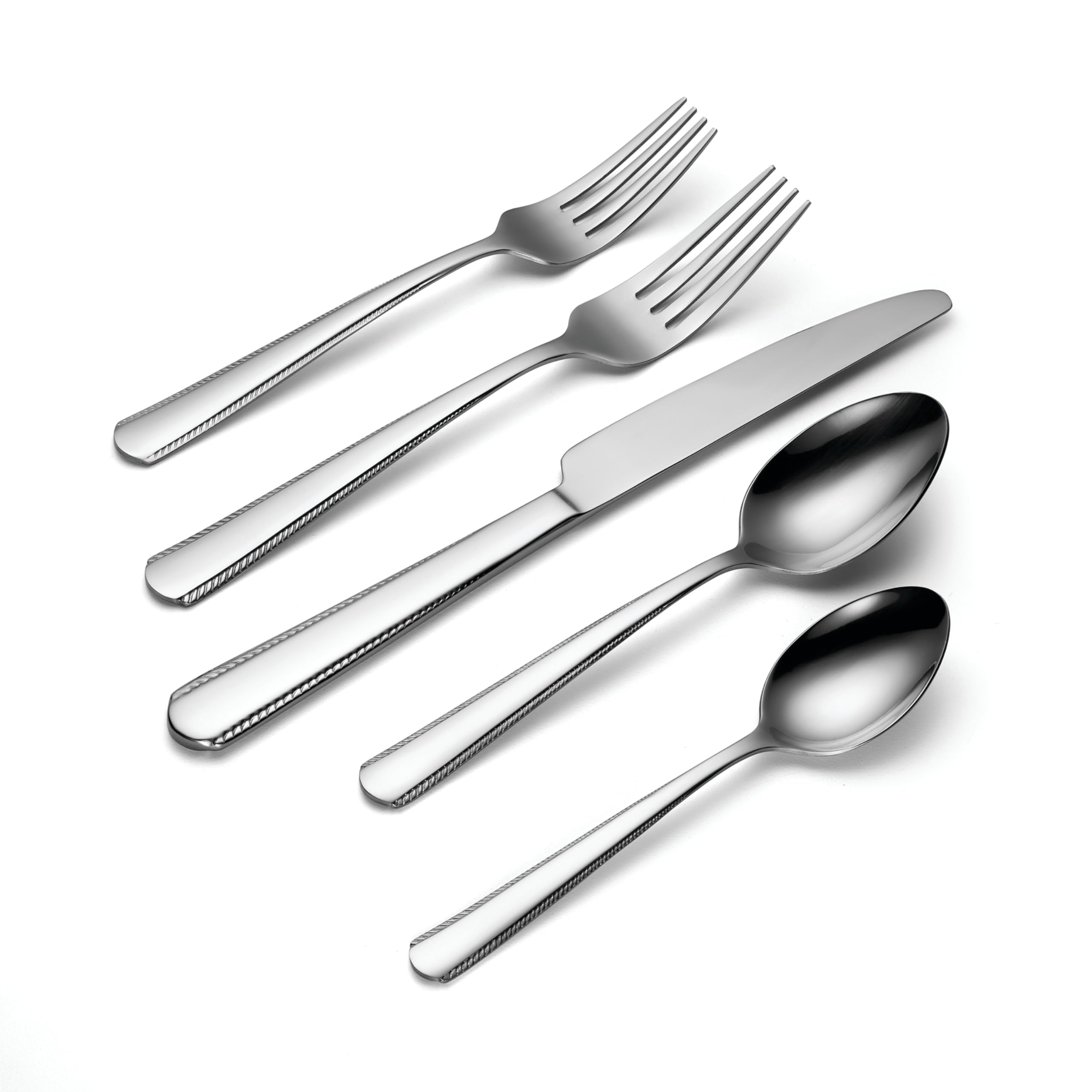 Oneida Gable 42 Piece Everyday Flatware, Service For 8 18/0 Stainless Steel, Silverware Set