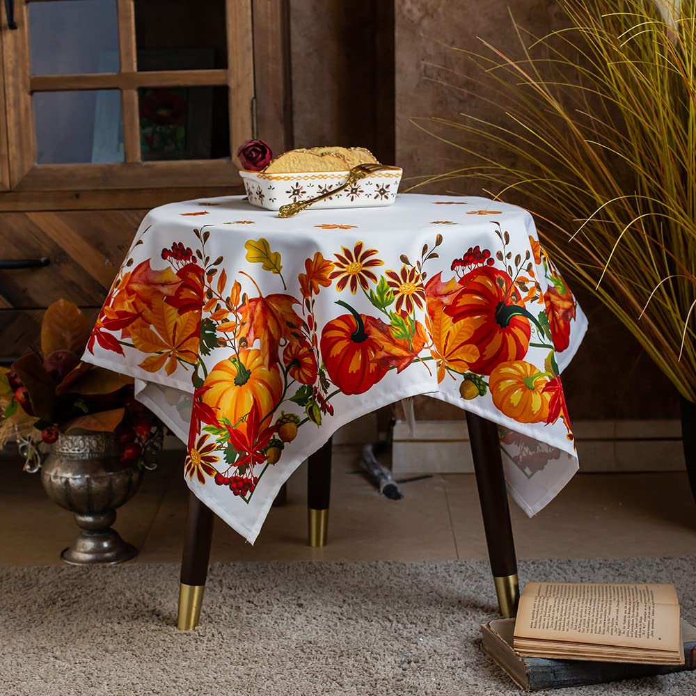 Artable Rectangle Fall Tablecloth Printed Vintage Floral Table Cloth For Autumn Harvest Picnic Outdoor Home Holiday Long Dining