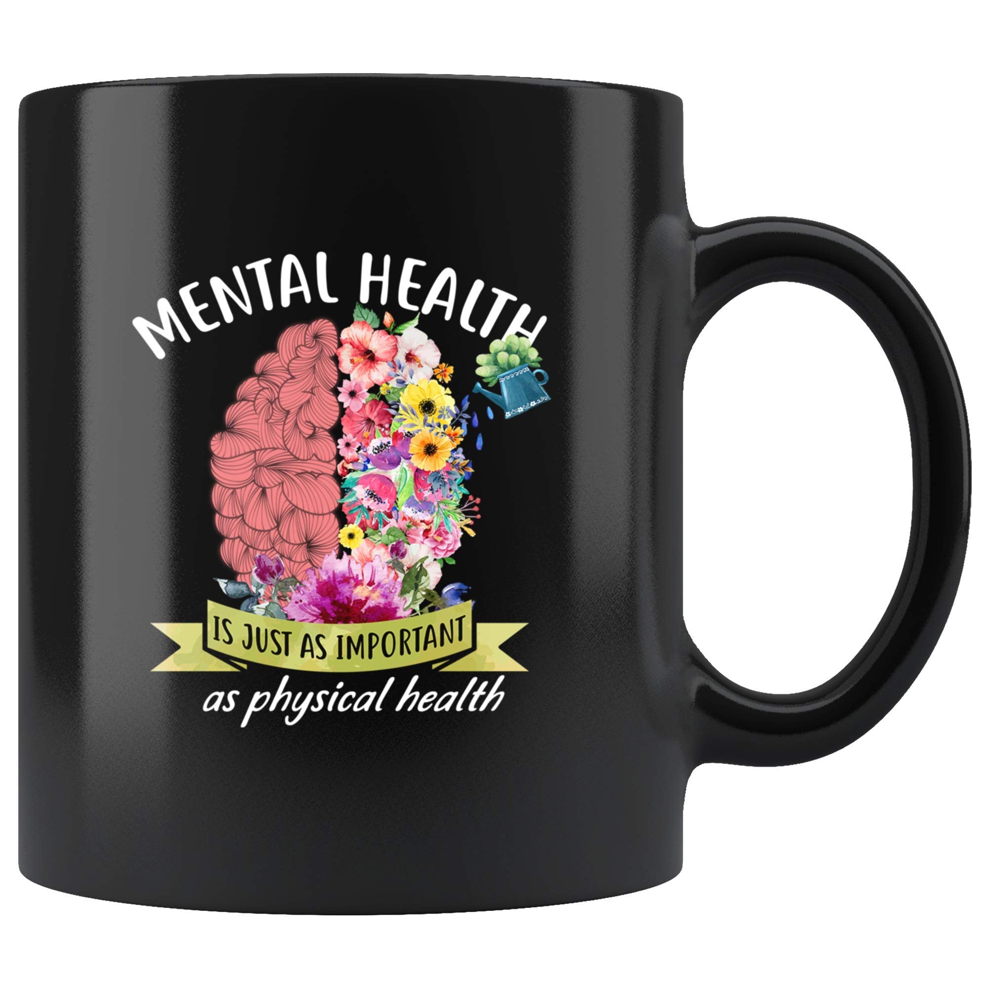 Panvola Mental Health Counselor Gifts Therapist Mug Novelty Inspirational Gift Idea Awareness Coffee Cup Black 11Oz For Psycholo
