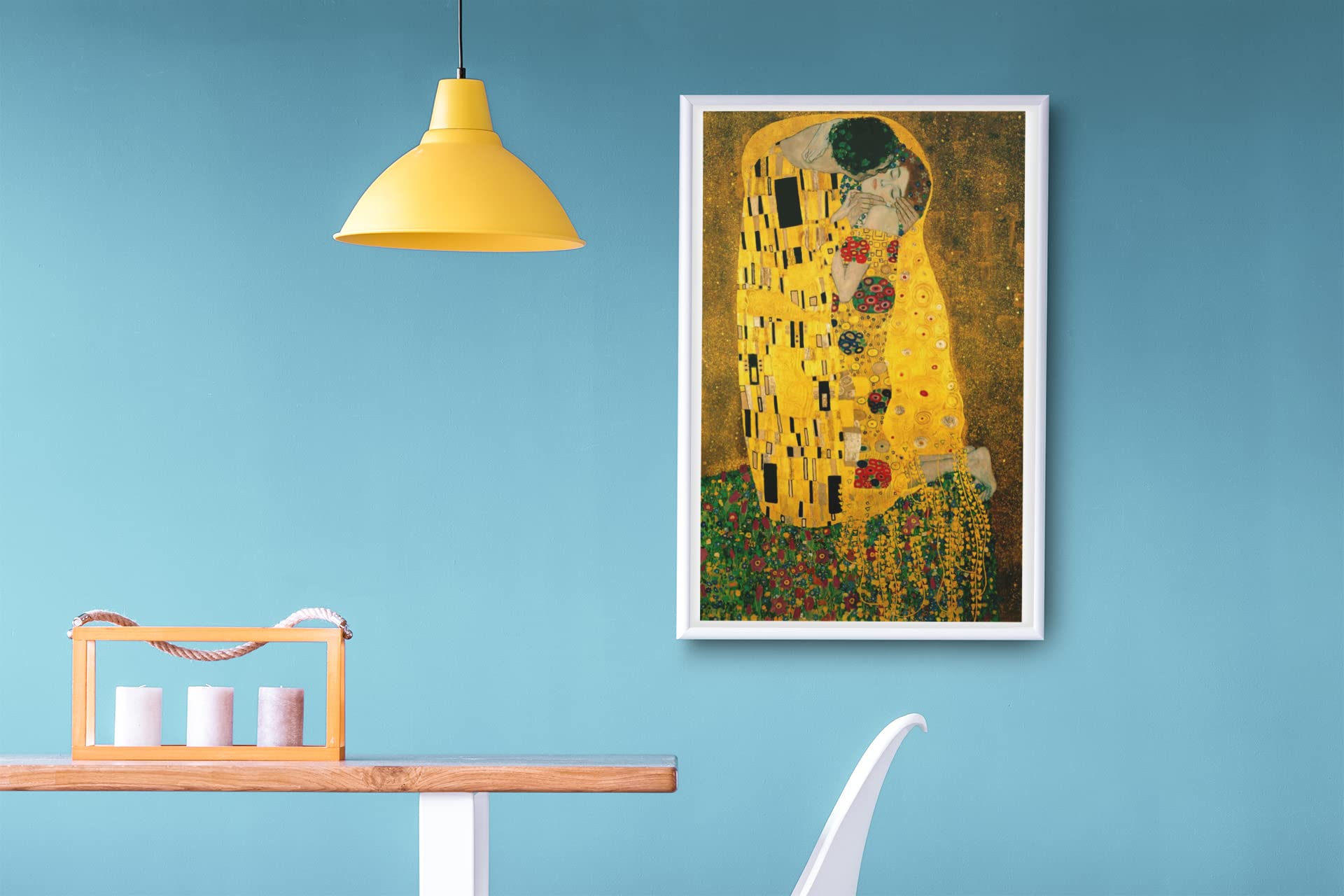 Gustav Klimt The Kiss Painting Great Office and Home Decor Living Room Poster Botanical Wall Art Picture Gold Victorian Decoration Austrian Symbolist Painter Cool Wall Decor Art Print Poster 24x36