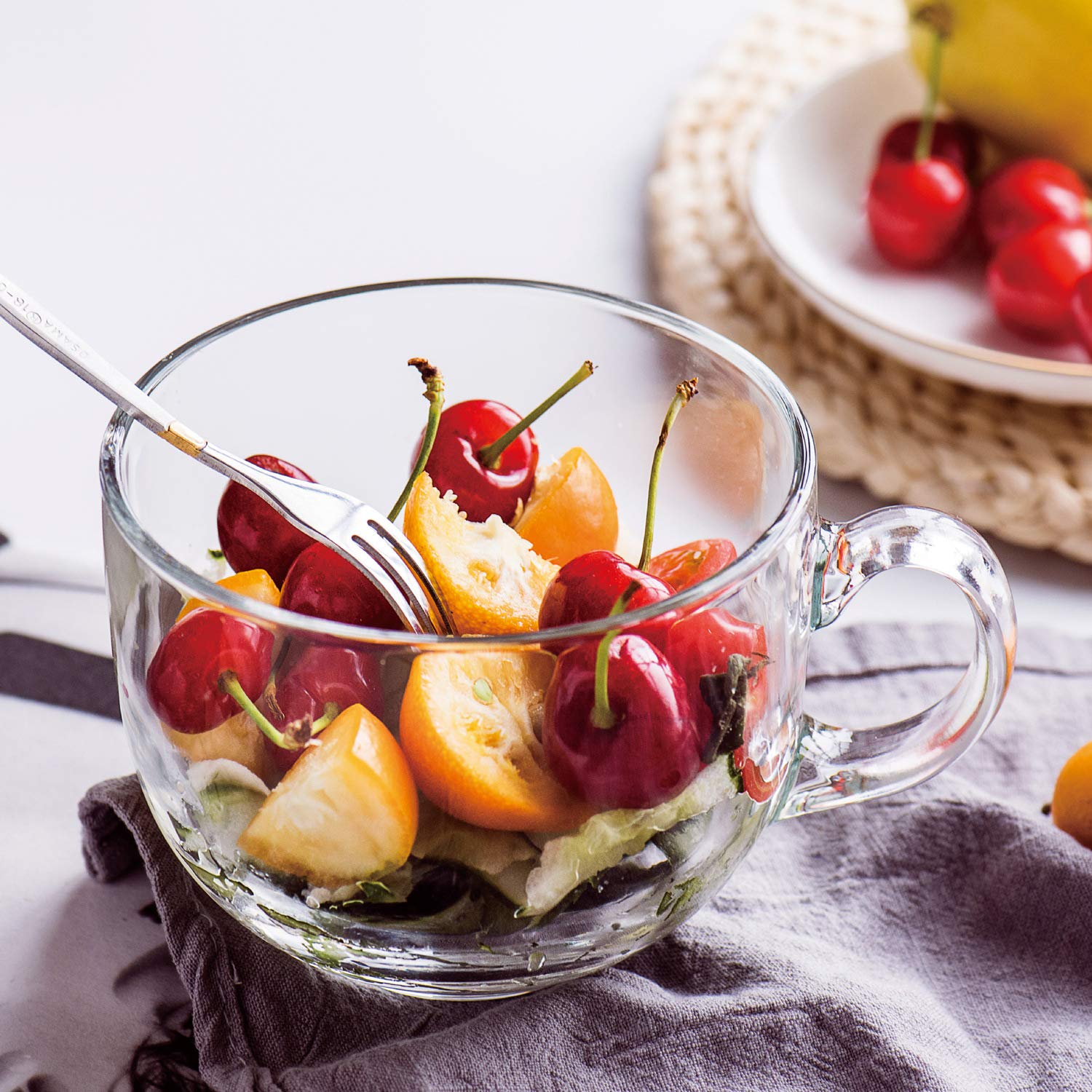 Maredash 16Oz Glass Jumbo Mugs With Handle For Coffee, Tea, Soup,Clear Drinking Cup,Set Of 6