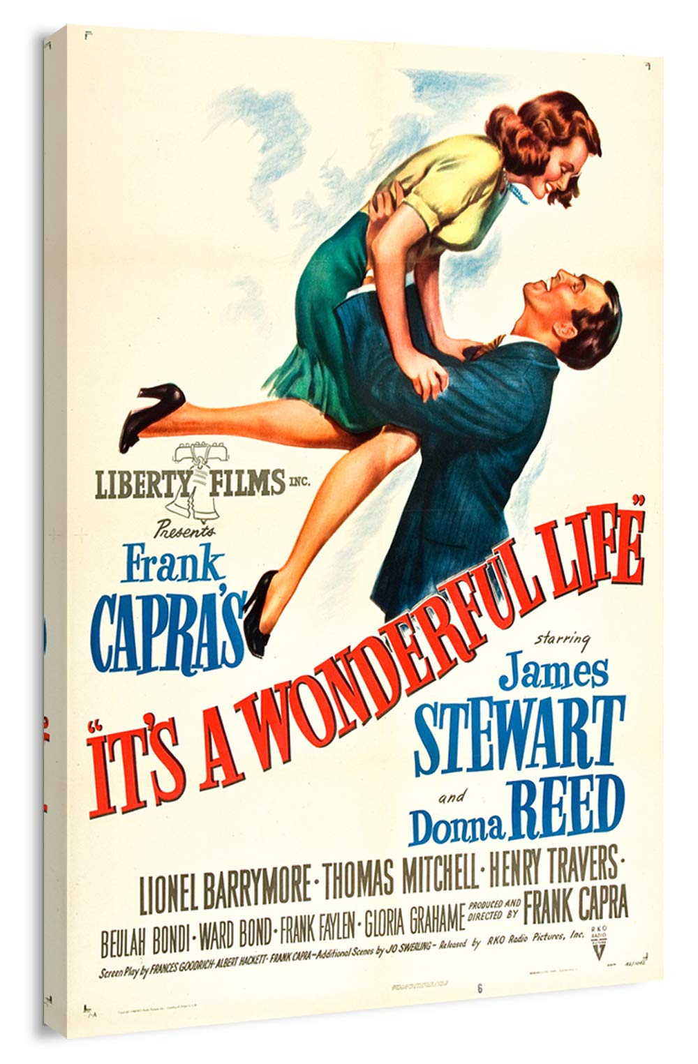 Artprints1Stop Canvas Print Wall Art - It'S A Wonderful Life Vintage Movie Poster - 24X36 Inches