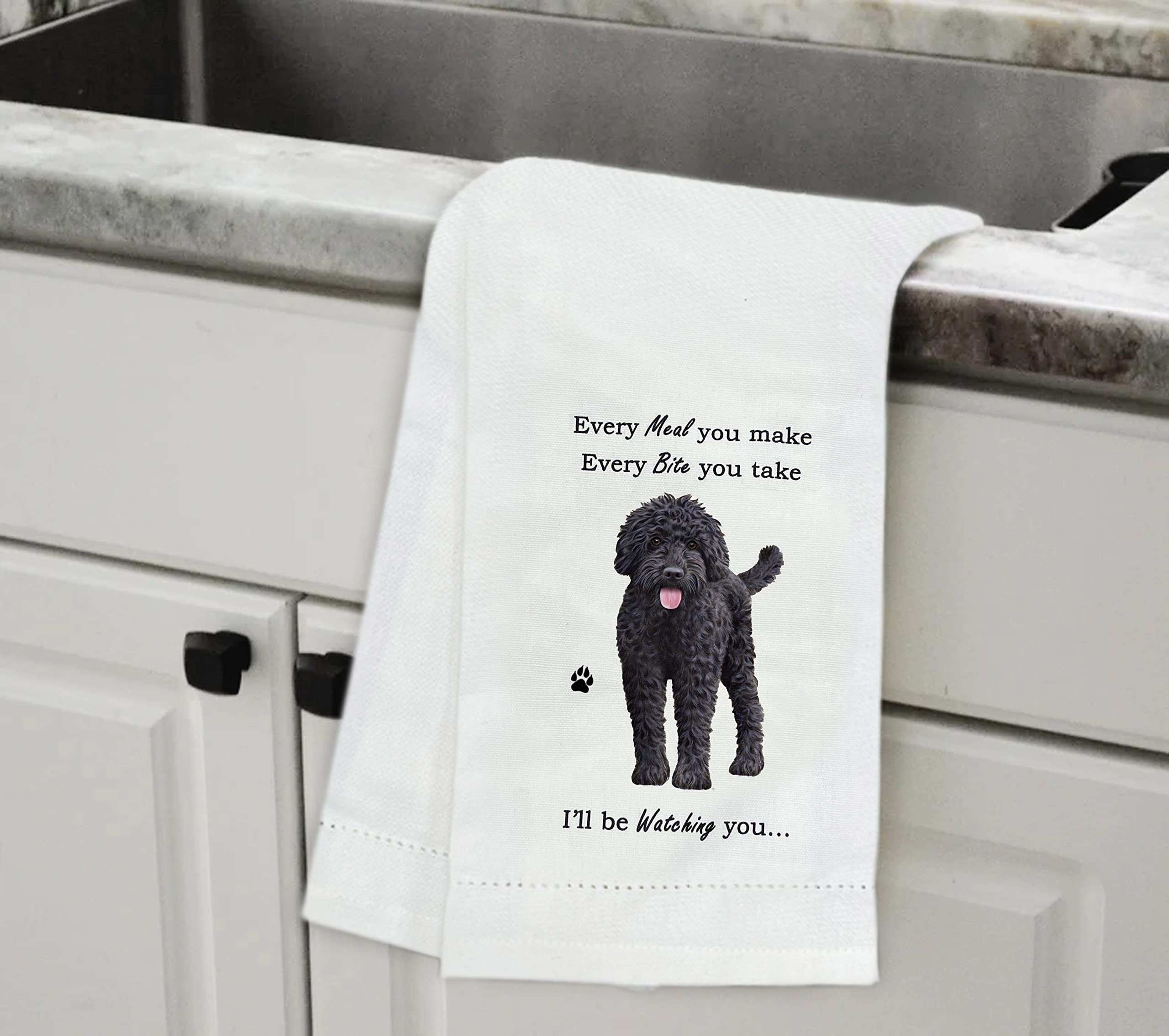 Dark Labradoodle Kitchen Towel - Soft Highly Absorbent - Dark Labradoodle Gifts - Dish Towels For Washing Dishes - Tea Towels -