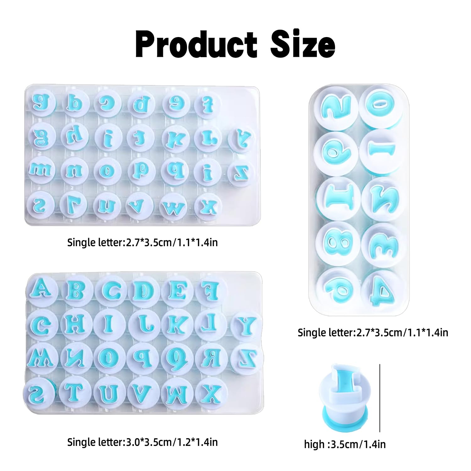 3 Set Fondant Alphabet/Letter Cutters And Number Set Cake Biscuit Mold Decorating Tools Diy Cookie Stamp Impress,Embosser Cutter