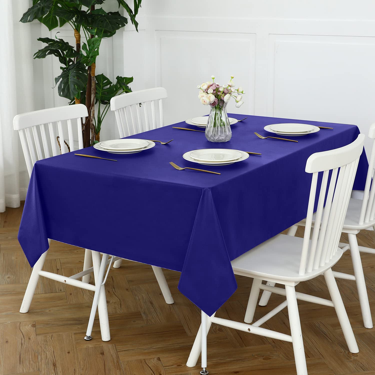 Romanstile 100% Waterproof Pvc Tablecloth, Square Oil Spill Proof Stain Resistant Vinyl Table Cloth, Wipe Clean Plastic Table Co
