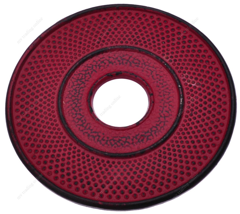 M.V. Trading T7020Rd Cast Iron Trivet Hobnail Design, 5-Inch, Red