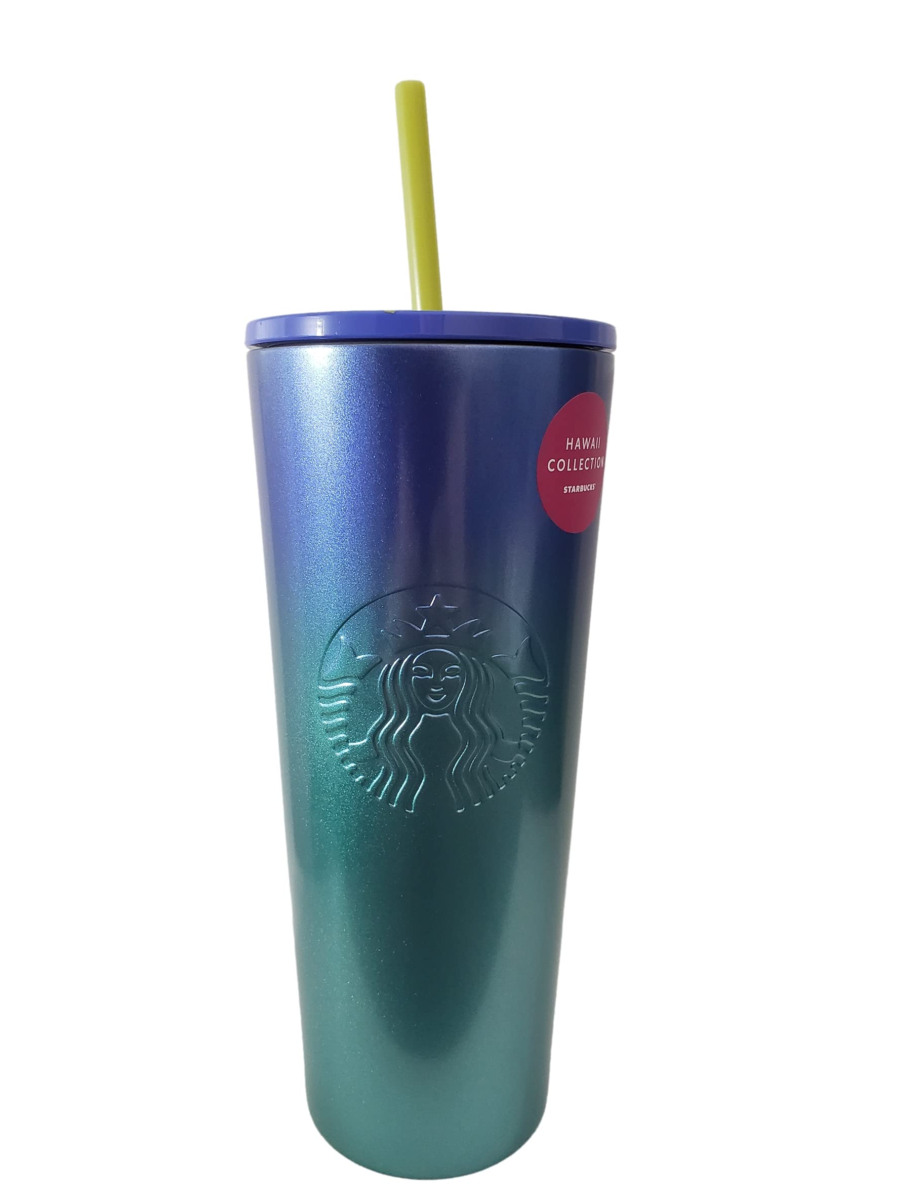 Starbucks Hawaii Collection 24Oz Stainless Steel Blue Ombre Tropical Cold Cup