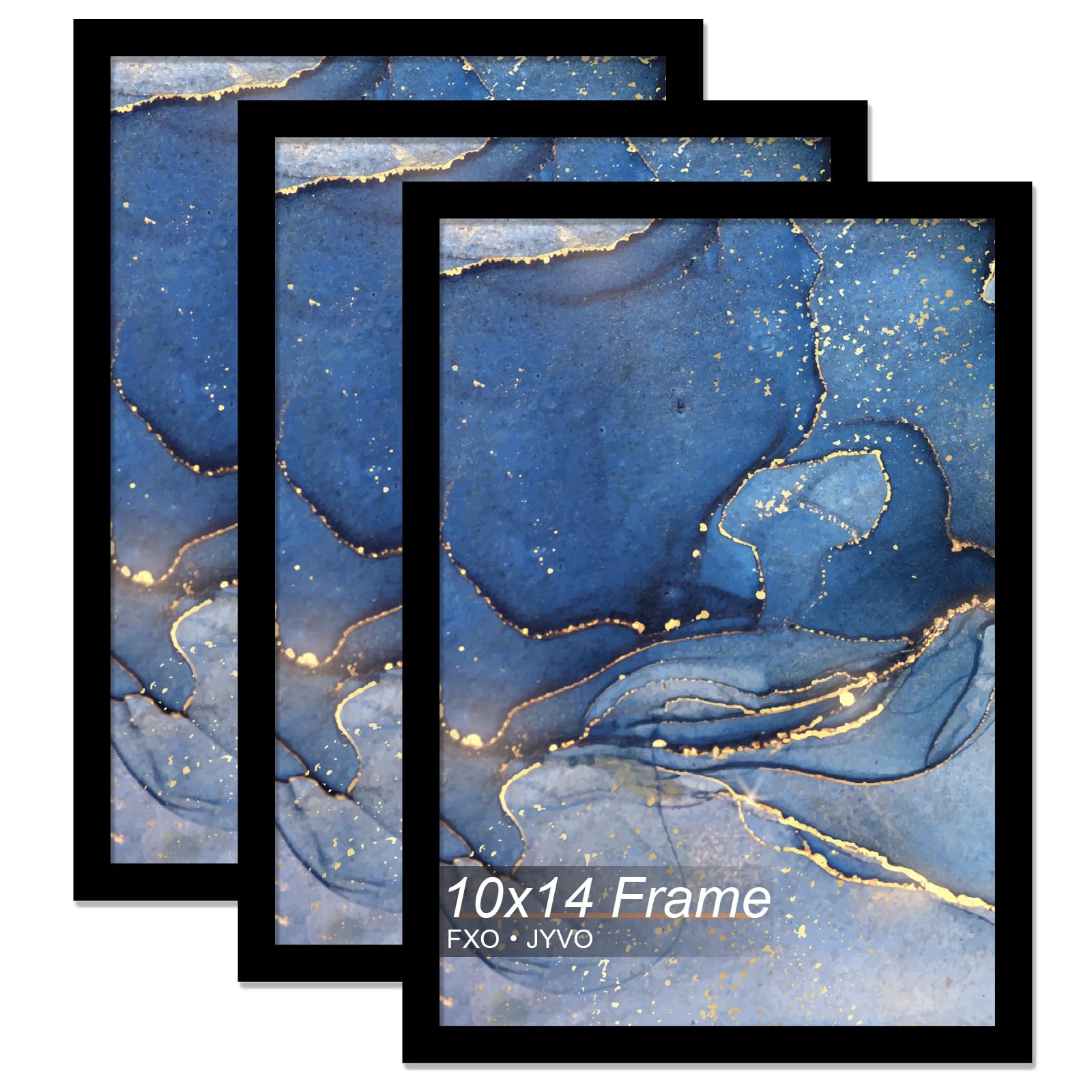 Fxojyvo 10x14 Picture Frame Set of 3, Black Frame for 10 x 14 Inch Picture Poster Photo, Light Weight and High Transparent 10 by