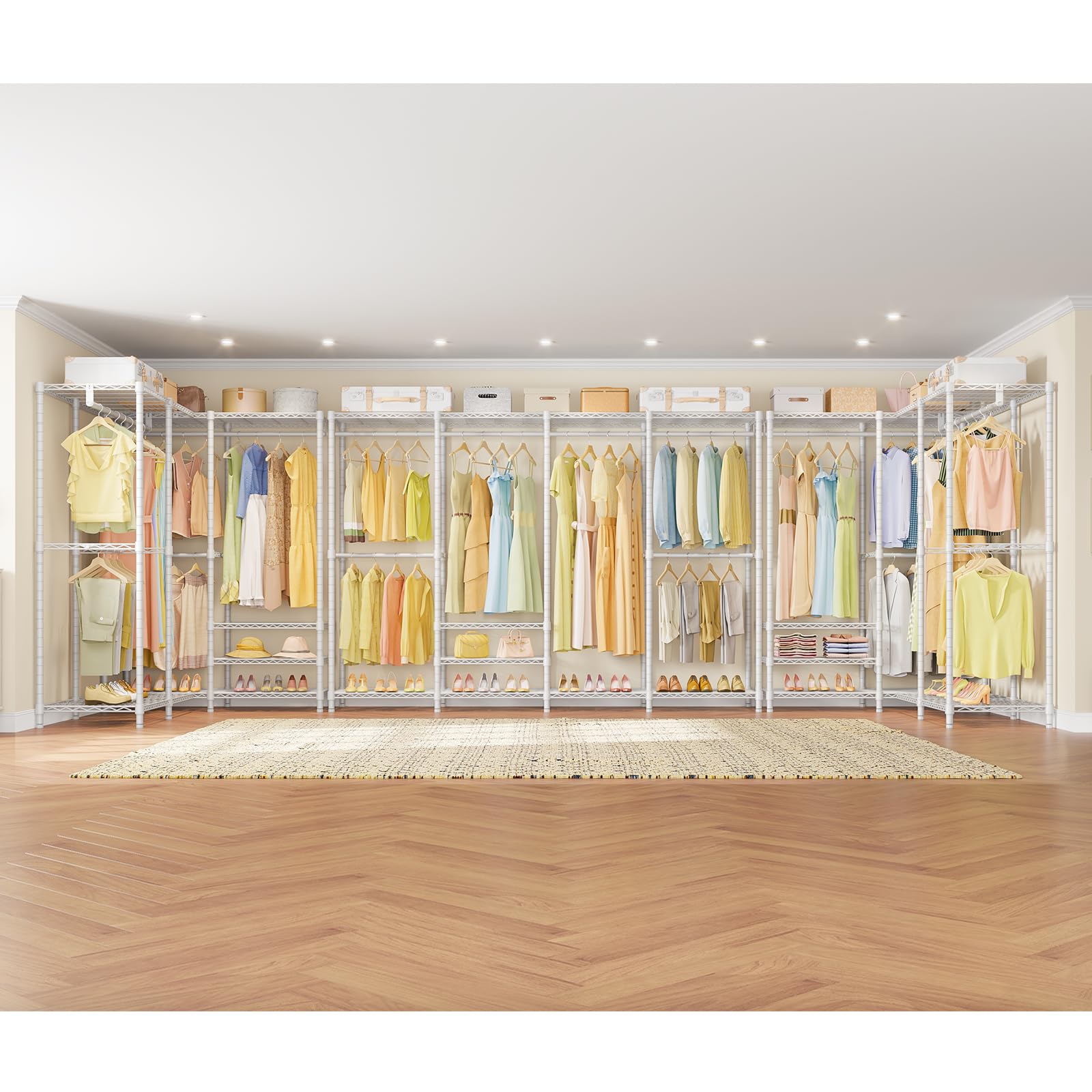 VIPEK V40 Plus Heavy Duty Clothes Rack, Extra Large Freestanding Wardrobe Organizer, Carbon Steel, Max Load 1300lbs, White