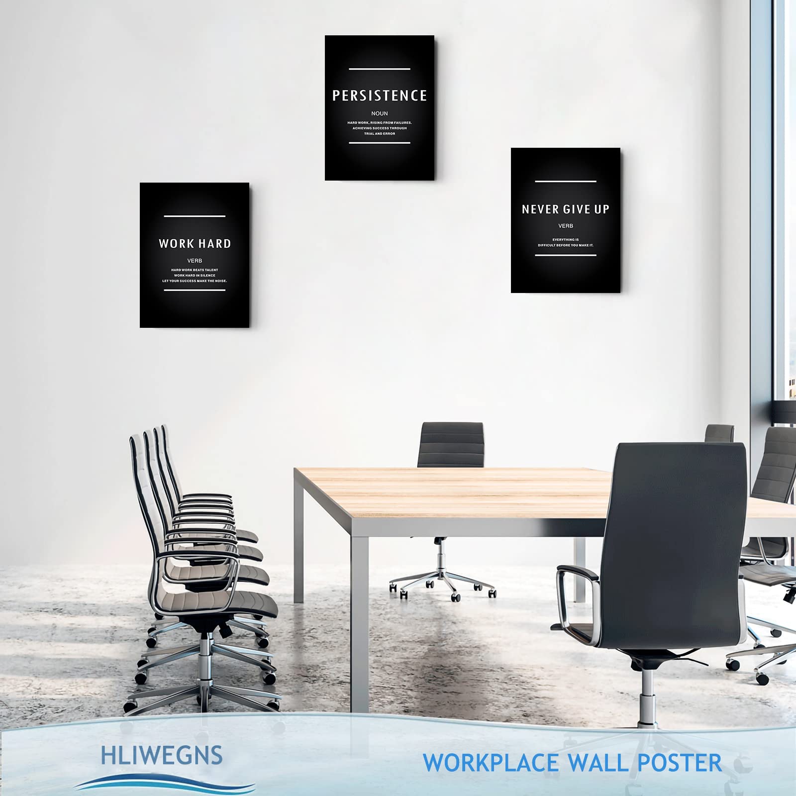Motivational Never Give Up Canvas Wall Art  Inspiration Work Hard Persistence Quotes Reminder Decor Positive Affirmation Poster Success Wall Hanging Picture Leadership Gift for Home Office Workplace