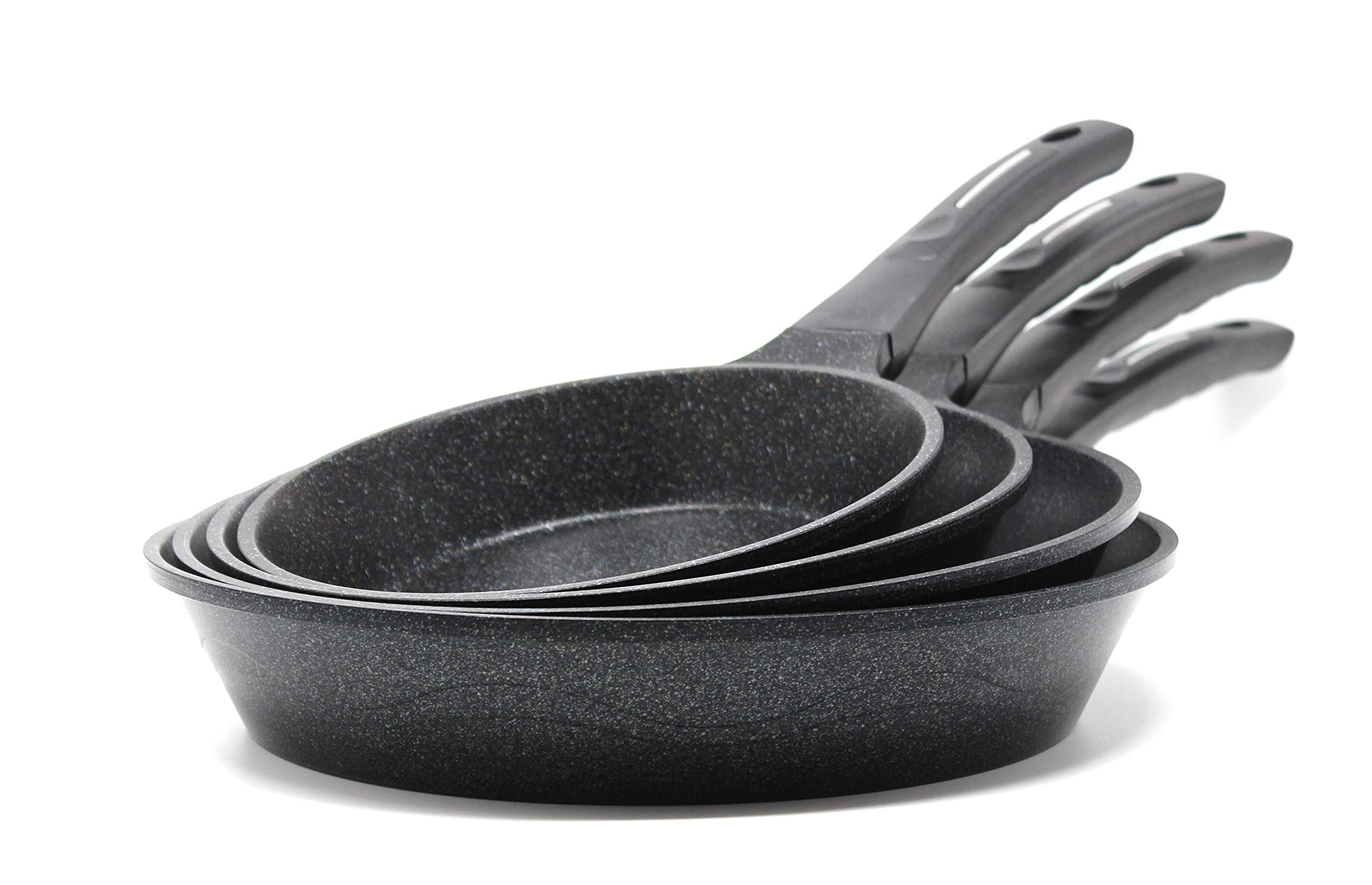 Concord 4 Pc Marble Coated Nonstick Cast Aluminum Fry Pan Skillet Set 4 Sizes. Induction Compatible. Made In Korea