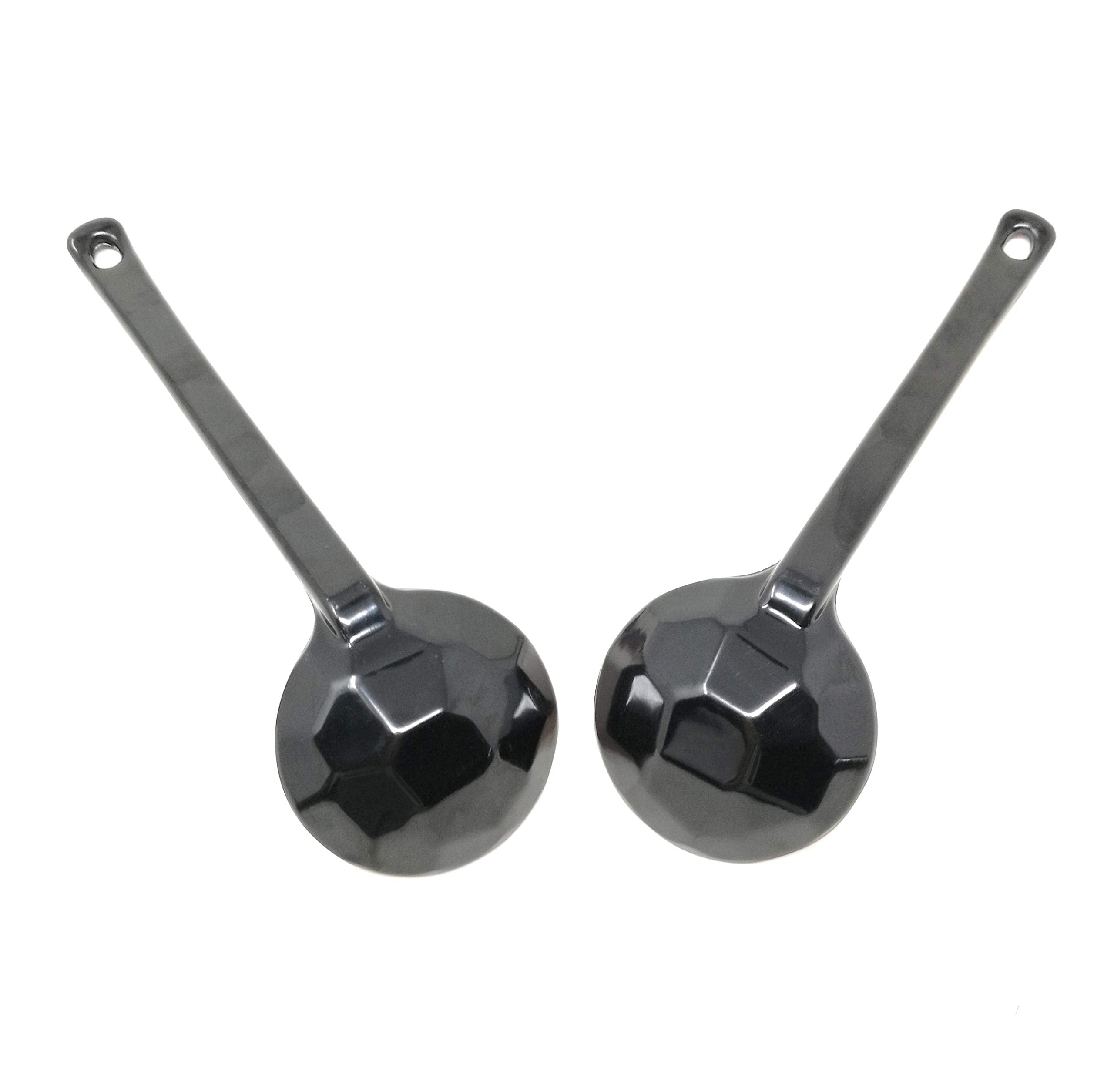 Tj Global Red And Black Melamine Japanese Long Handle Spoons For Ramen, Soup, Hot Pot Eating, Mixing, Stirring 8.25 Inches (4)