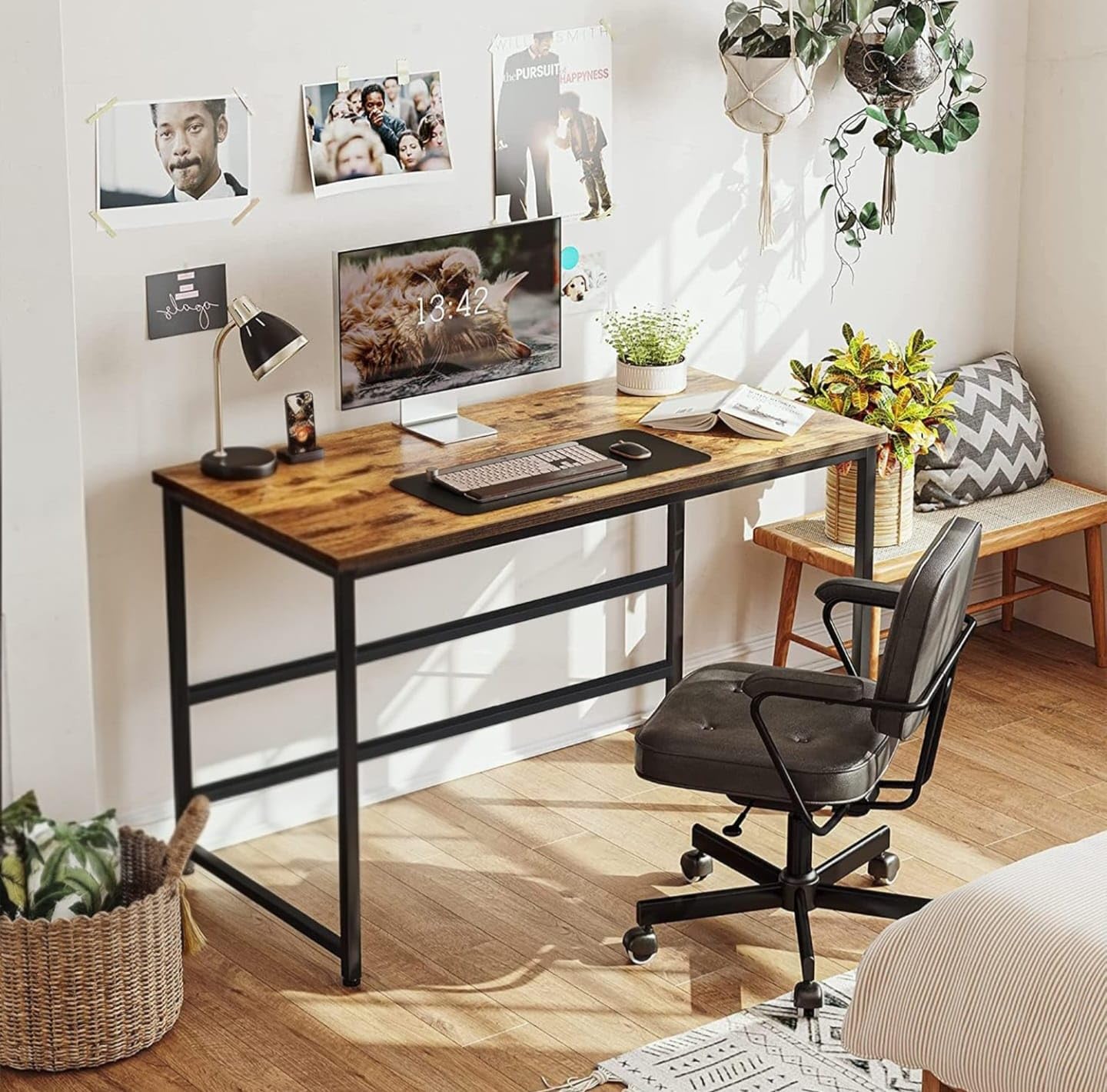 Coremet Portable Wood & Metal Computer Desk | Modern Writing Table | Multipurpose Study Table Best For Home, School, Office Work