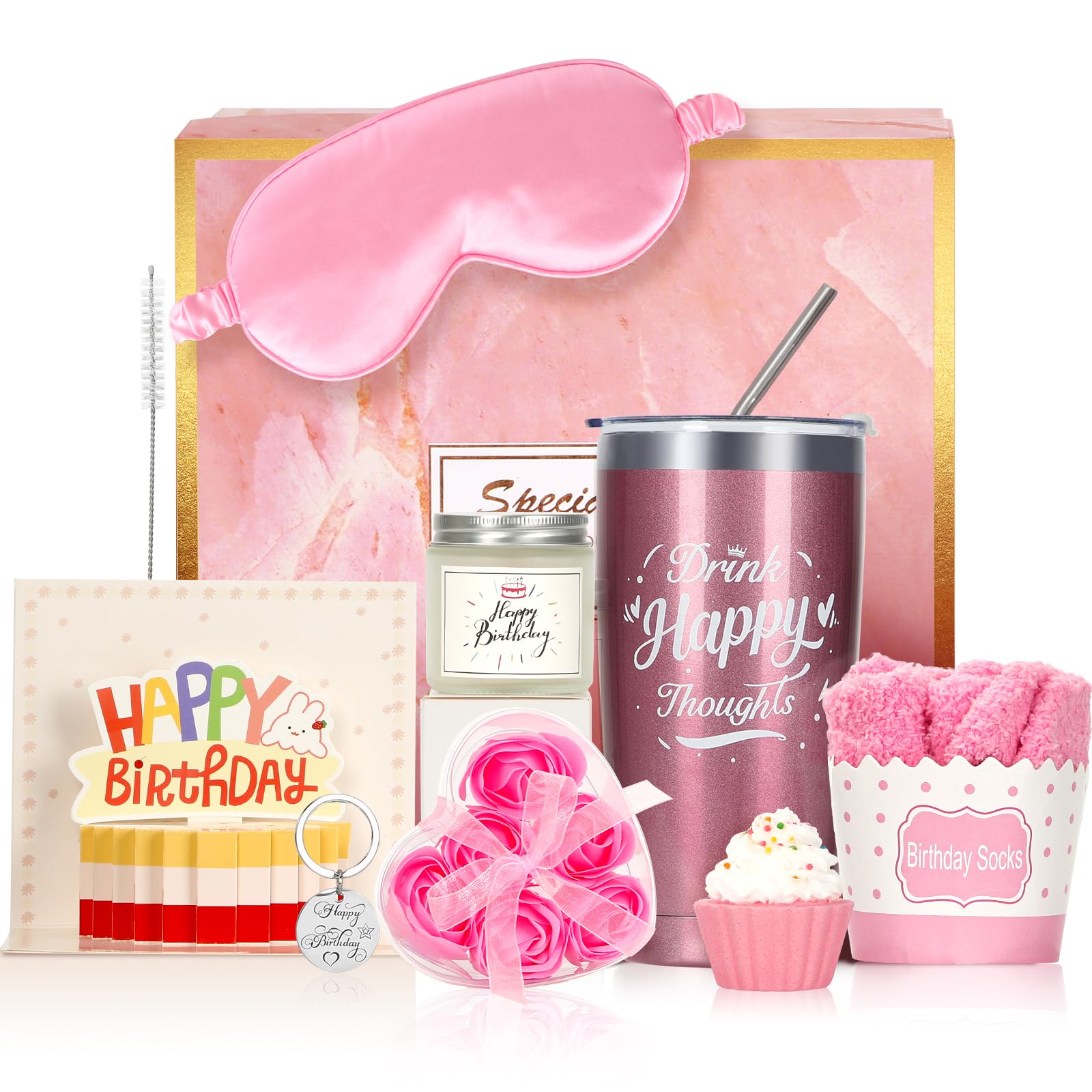 Macevia Birthday Gifts for Women, Unique Happy Birthday Gift Basket for Women Friendship, Funny Birthday Gift Ideas for Her Frie