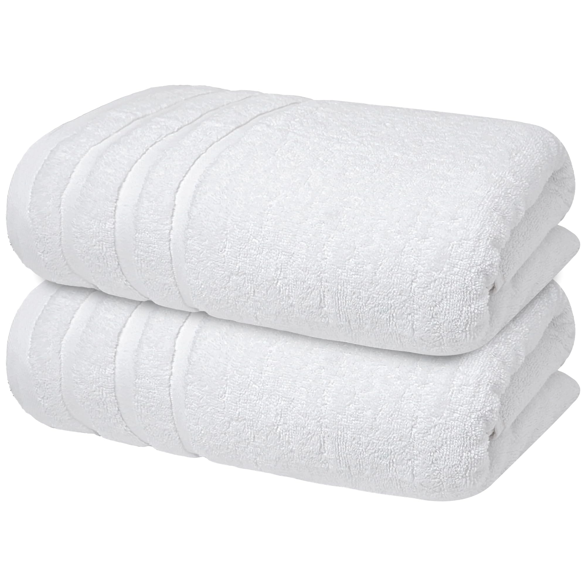 Infinitee Xclusvies Premium White Bath Towels - 2-Pack  27x54 Inches  100% Cotton - Unrivaled Plushness  Exceptional Absorbency  Elevate Your Home Spa?Experience.