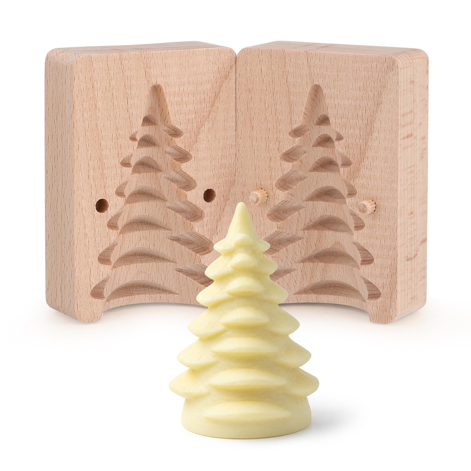 Hushee Butter Molds for Homemade Butter, Chocolate Cookie Cutter, Traditional Wood Kitchen Accessory for Baking DIY Making, Tabl