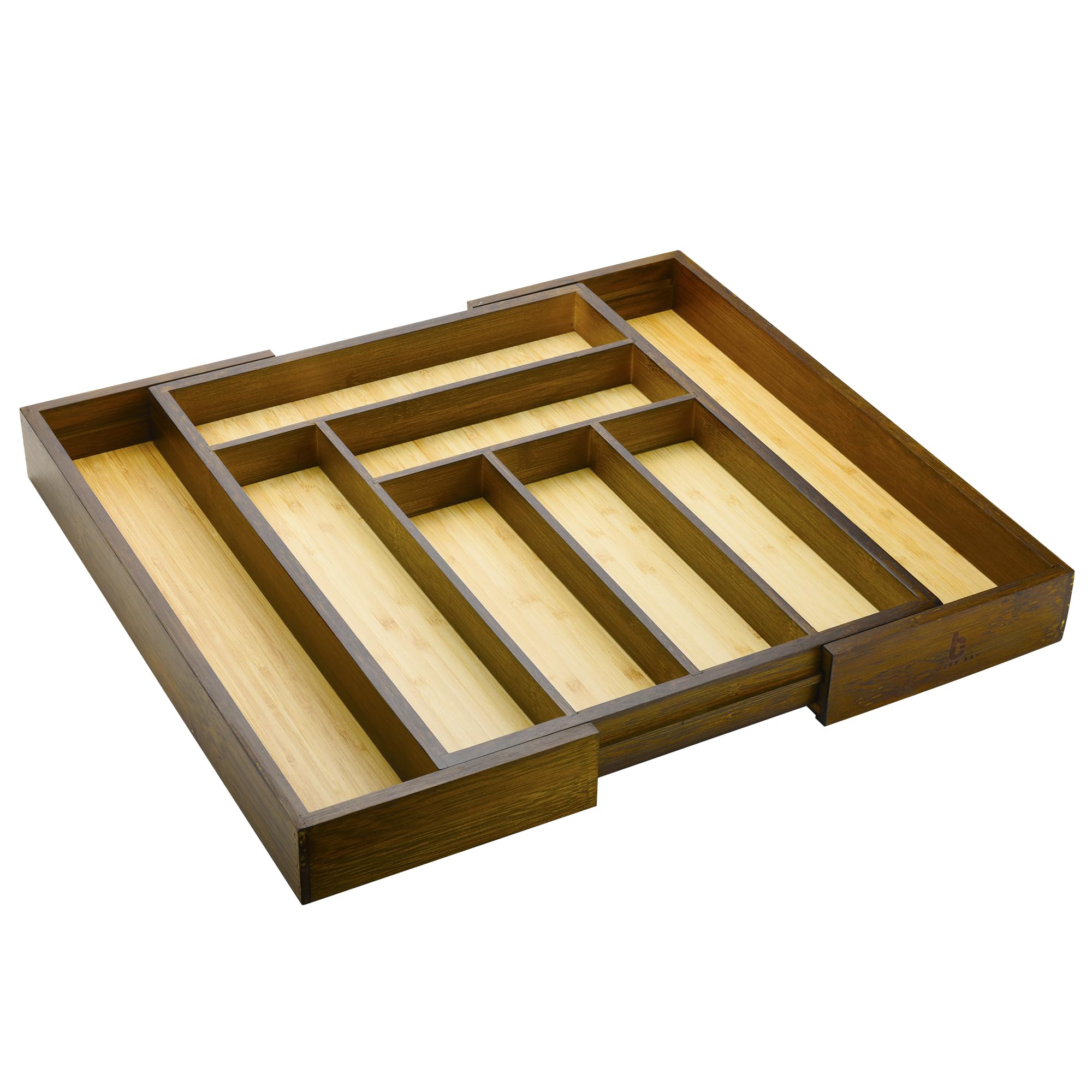 Cozee Bay Bamboo drawer organizer, utensil holder, silverware organizer, and adjustable cutlery tray with drawer dividers, for k