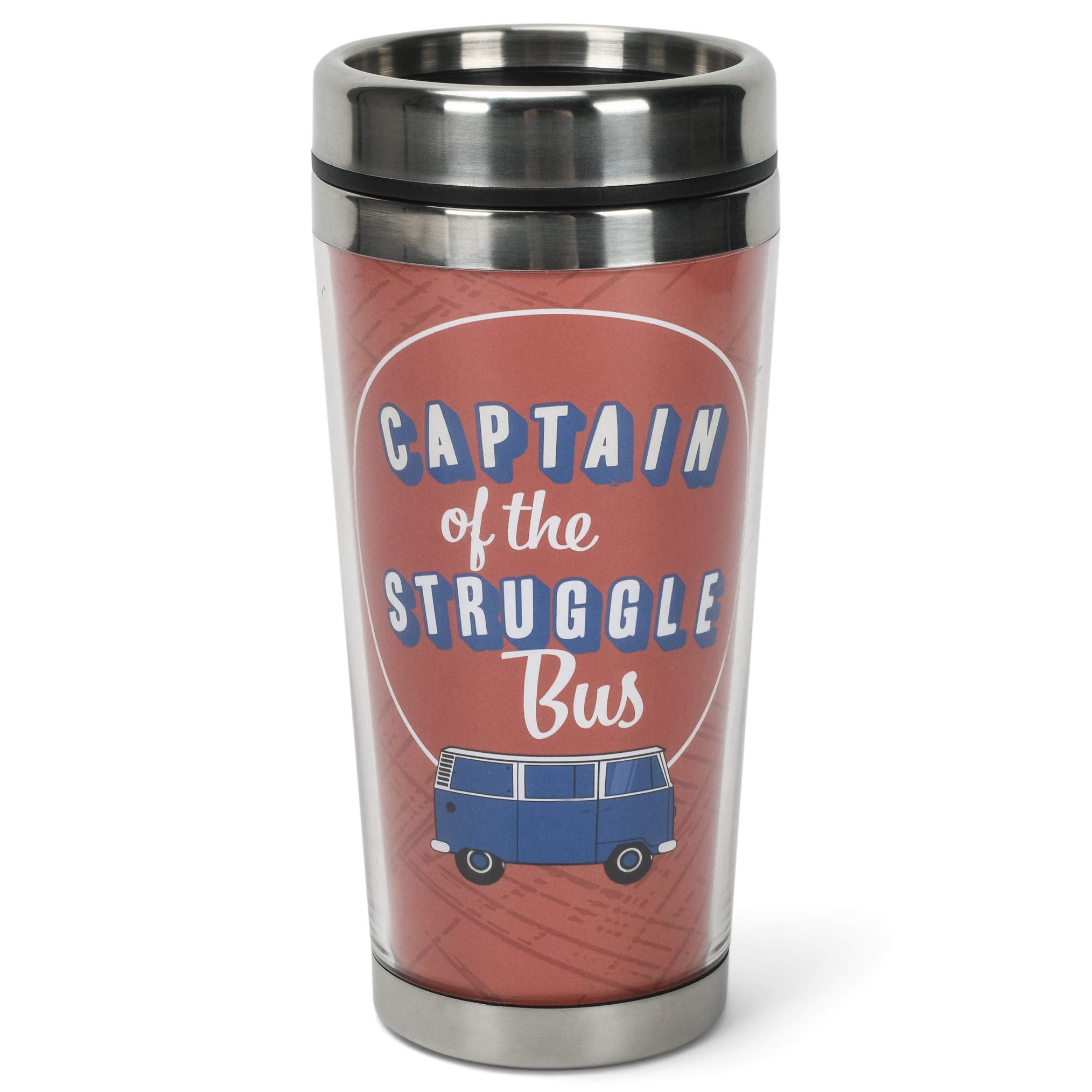 Captain Struggle Bus Maroon 16 Ounces Stainless Steel Travel Mug Tumbler