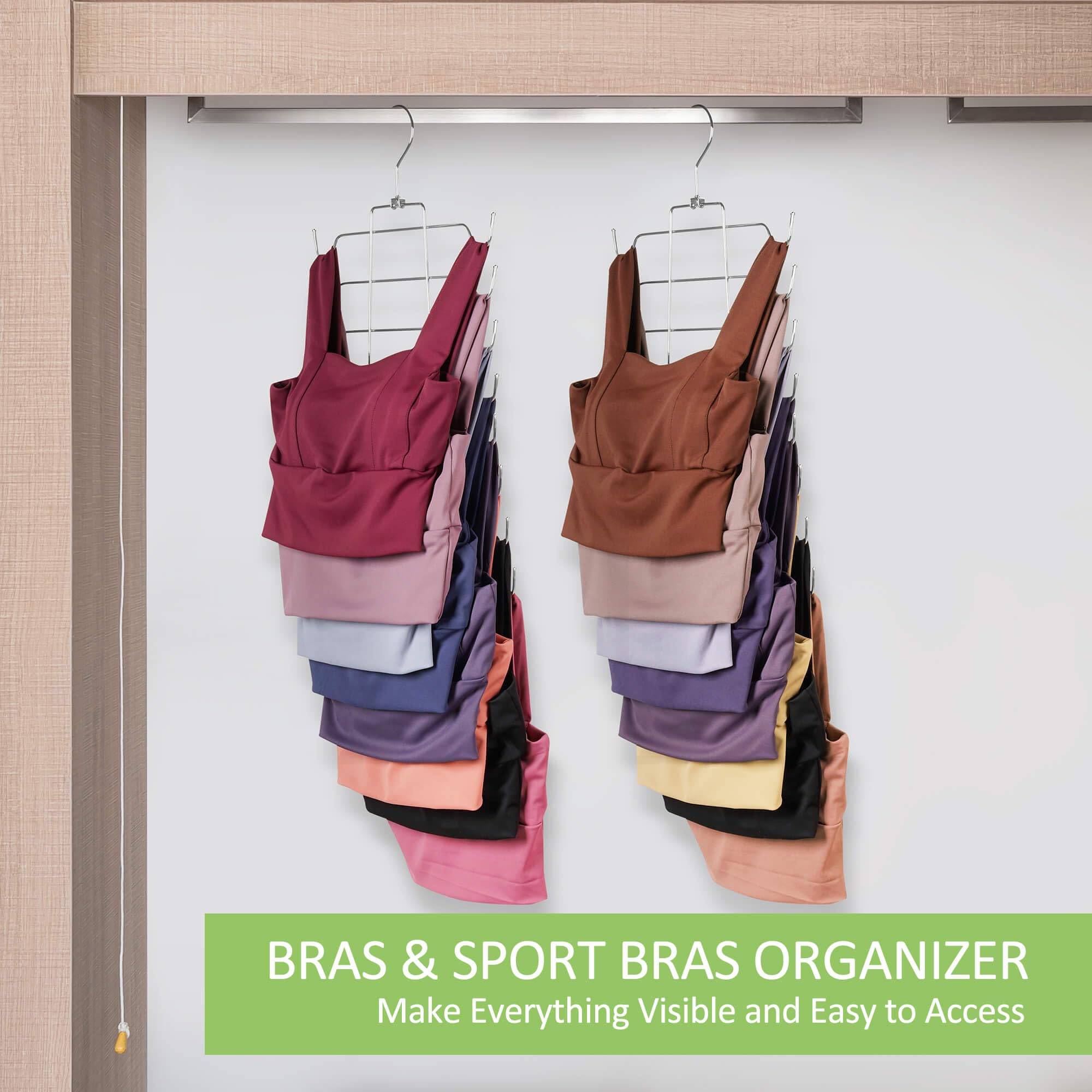 Omhomety Tank Top Hangers, 4 Pack Bra Organizer For Closet, Hanging Closet Organizers And Storage Space Saver Storage For Camiso