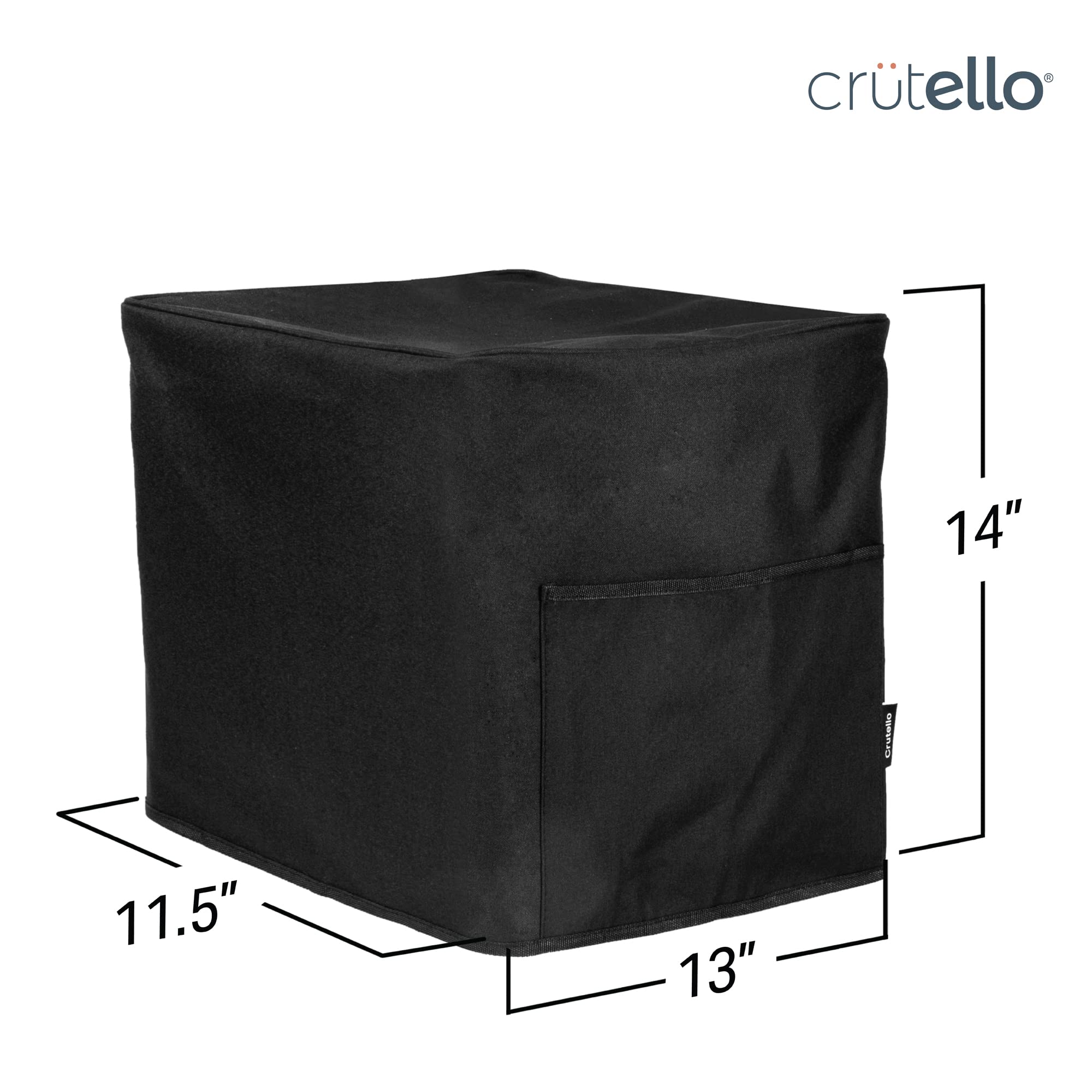 Crutello Air Fryer Cover With Storage Pockets For 4 Quart Fryer, Air Fryer Storage Bag - Small Appliance Dust Covers - Black Air
