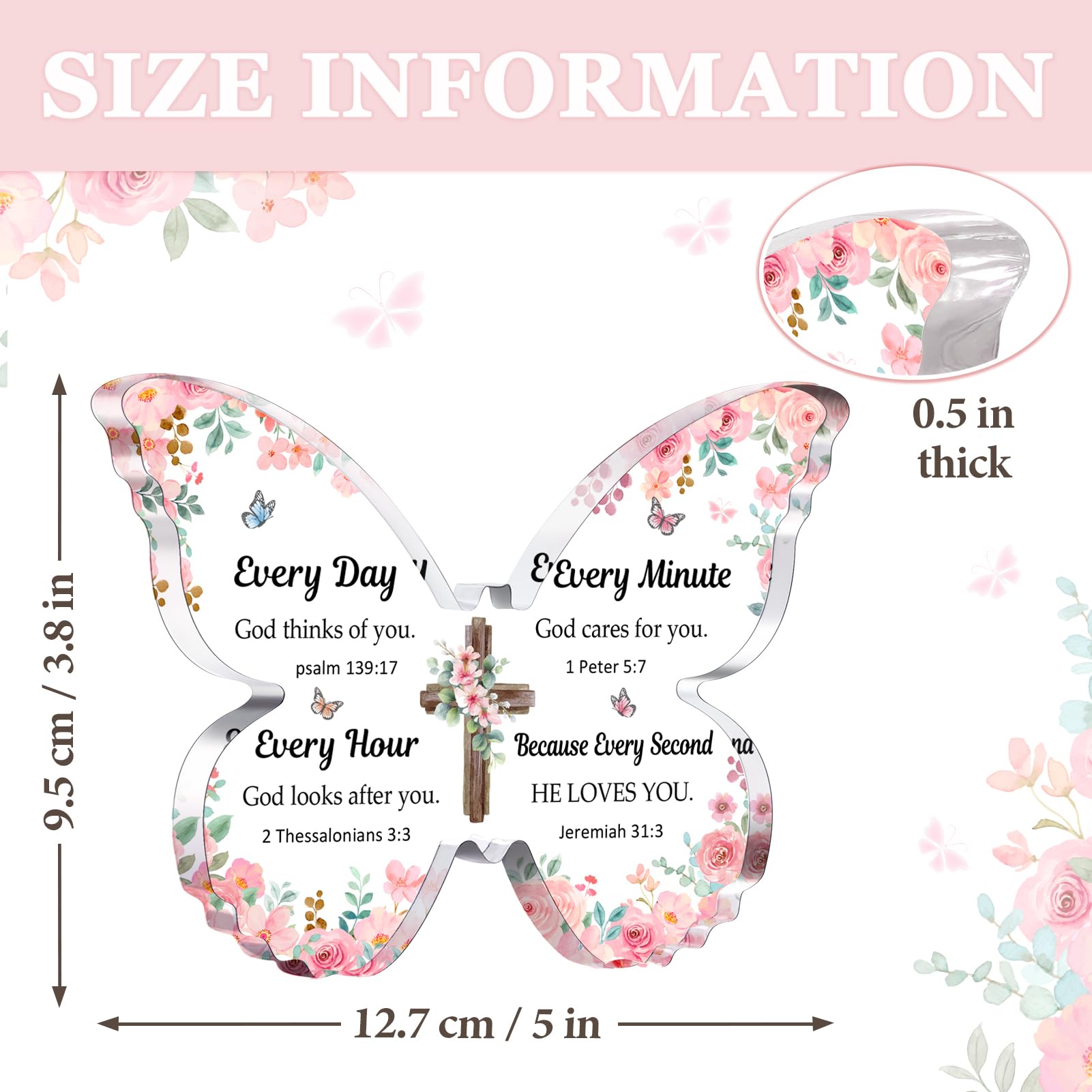 Christian Gifts for Women Faith, Butterfly Acrylic Plaque Sign, Christian Christmas Gift for Women on Mothers Day Birthday, Spir