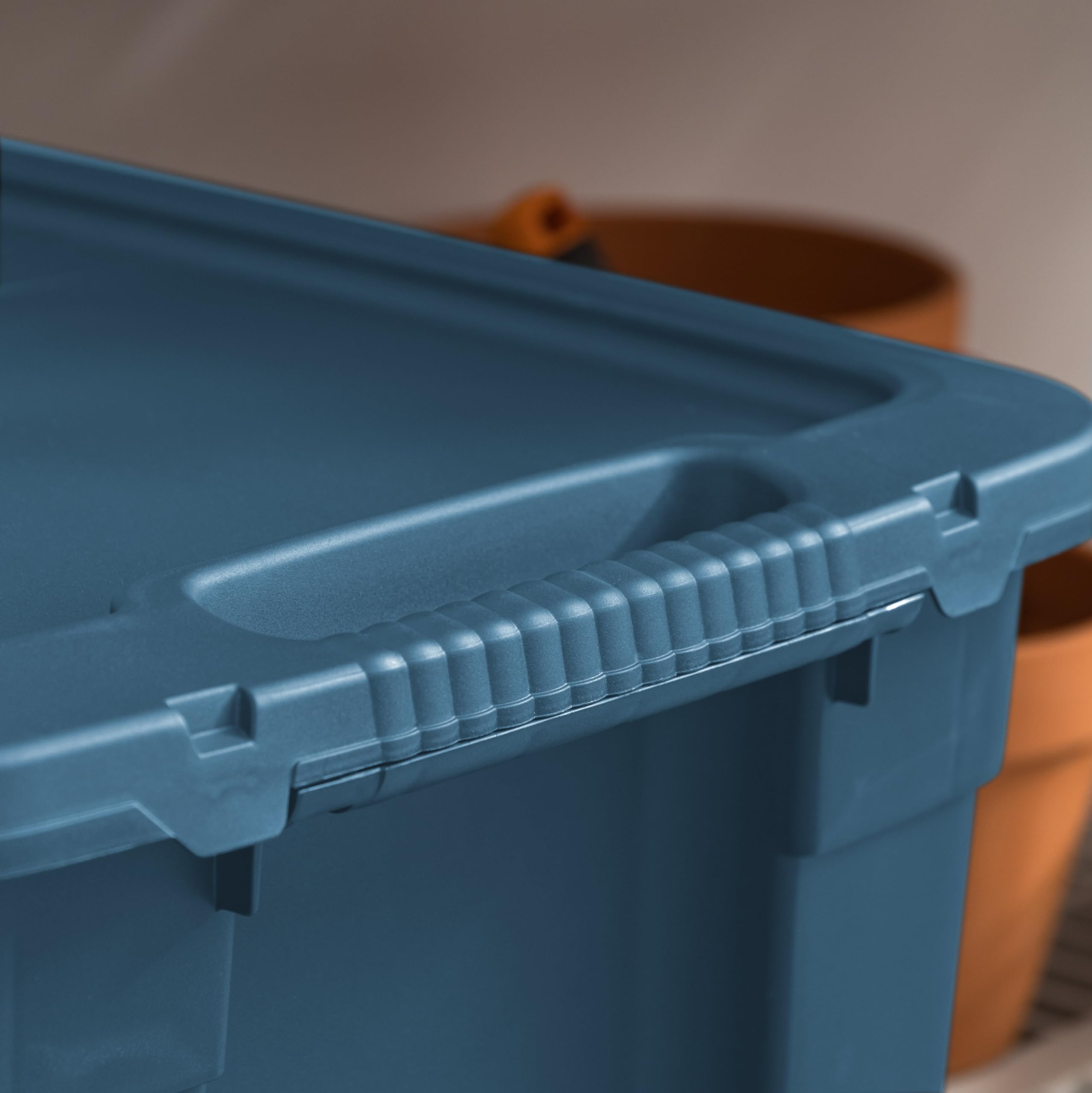 Iris Usa 20 Gallon Eco-Friendly Heavy Duty Totes For Storage With Easy-Grip Handles, 4 Pack - Made In Usa, Storage Bins With Lid
