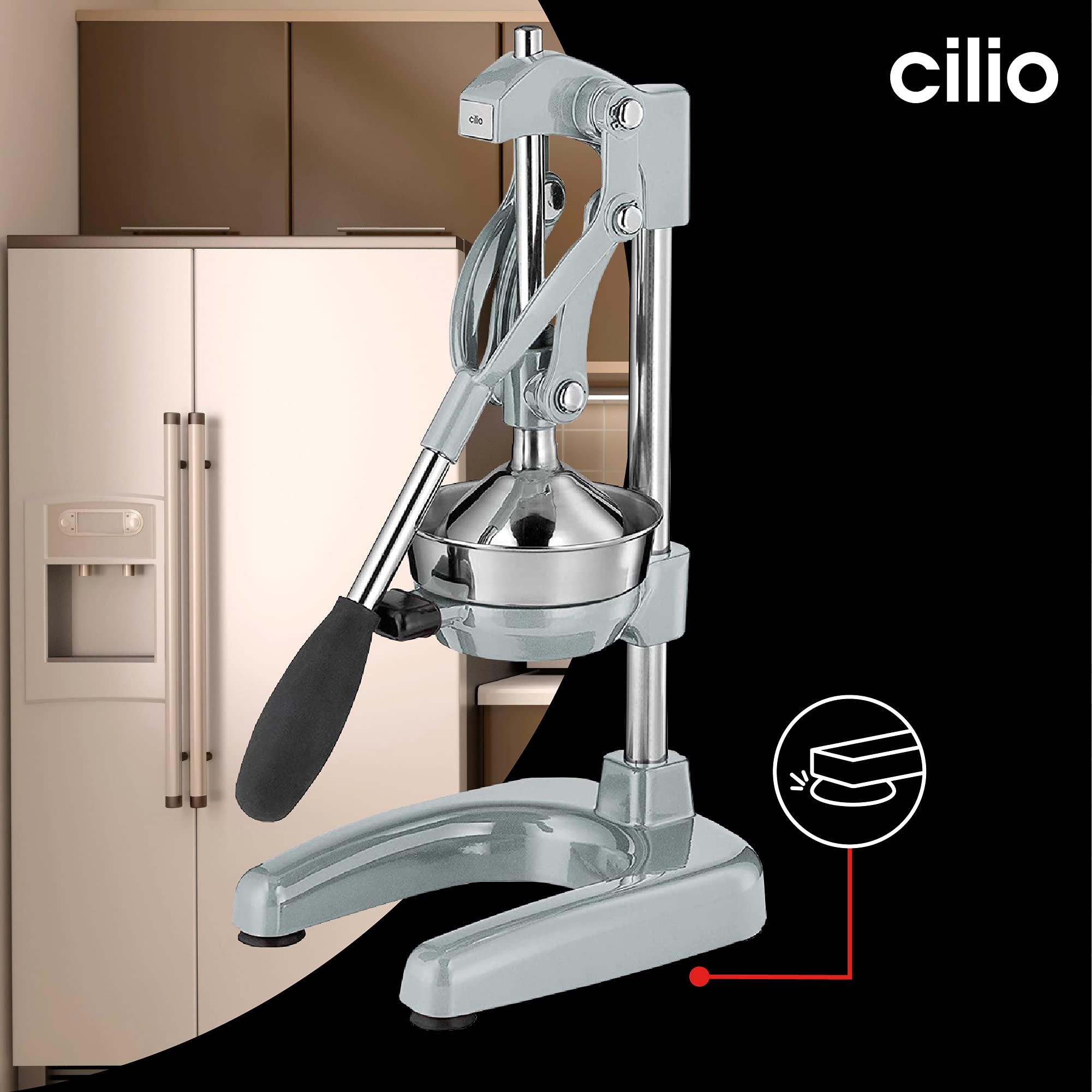 Cilio Commercial Grade Citrus Press Juicer, Silver Matte