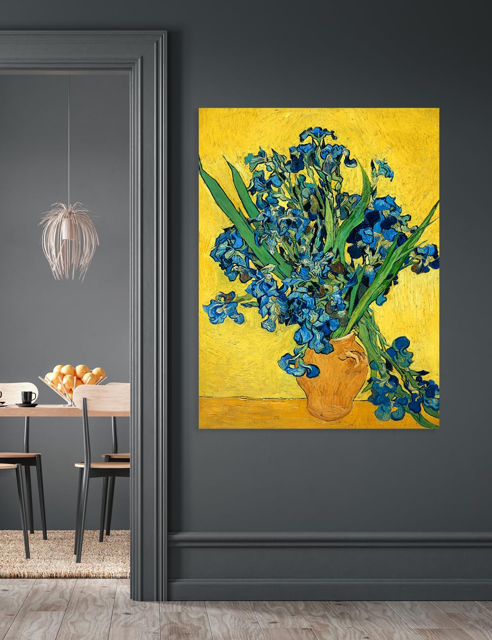 Decorarts - Irises Vase Flower, Vincent Van Gogh Reproductions. Oversize Giclee Canvas Print Wall Art For Home Wall Decor. 30X40