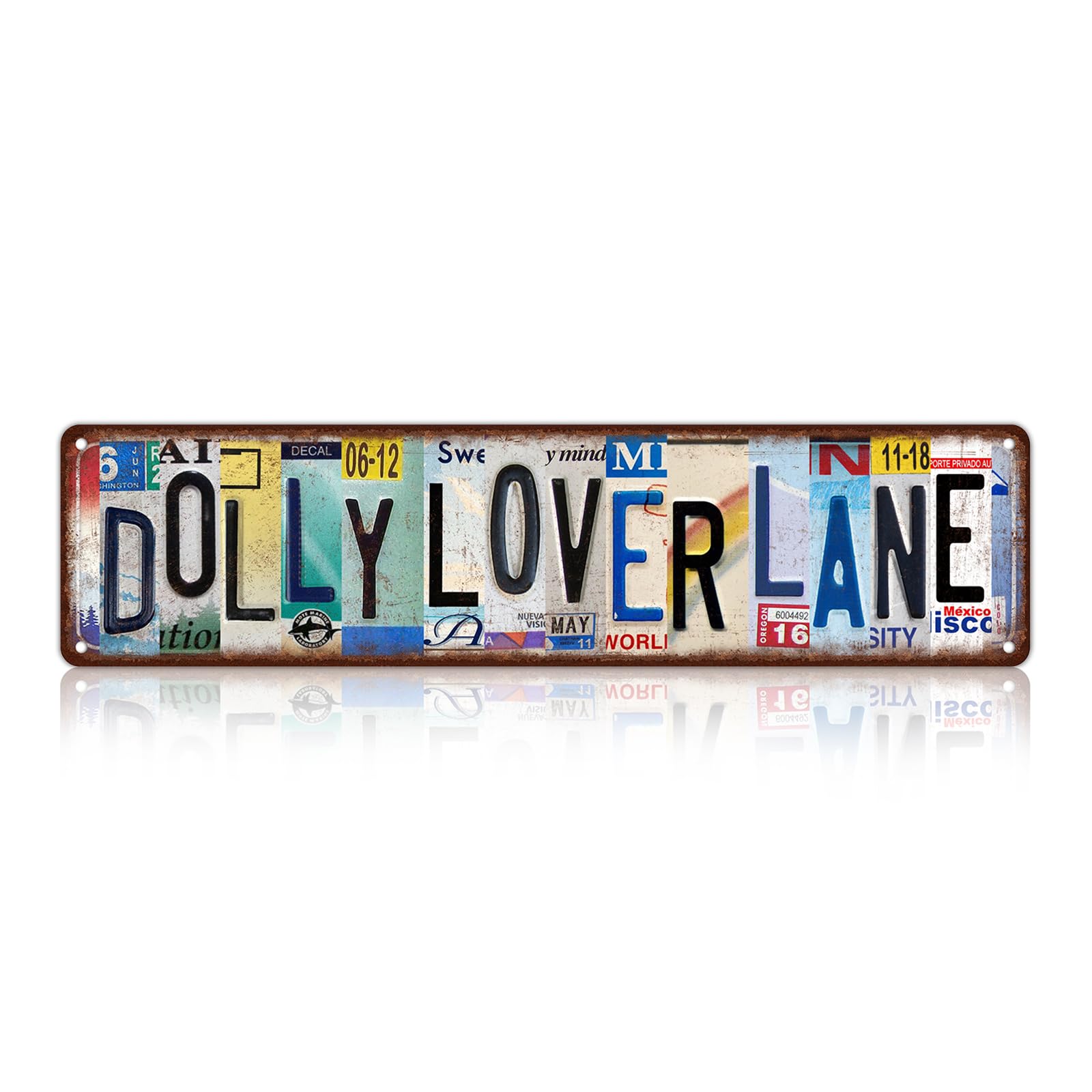 Vintage Dolly Lover Lane Wall Decor Street Signs Home Bar Coffee Metal Tin Signs 16 x 4 Inches