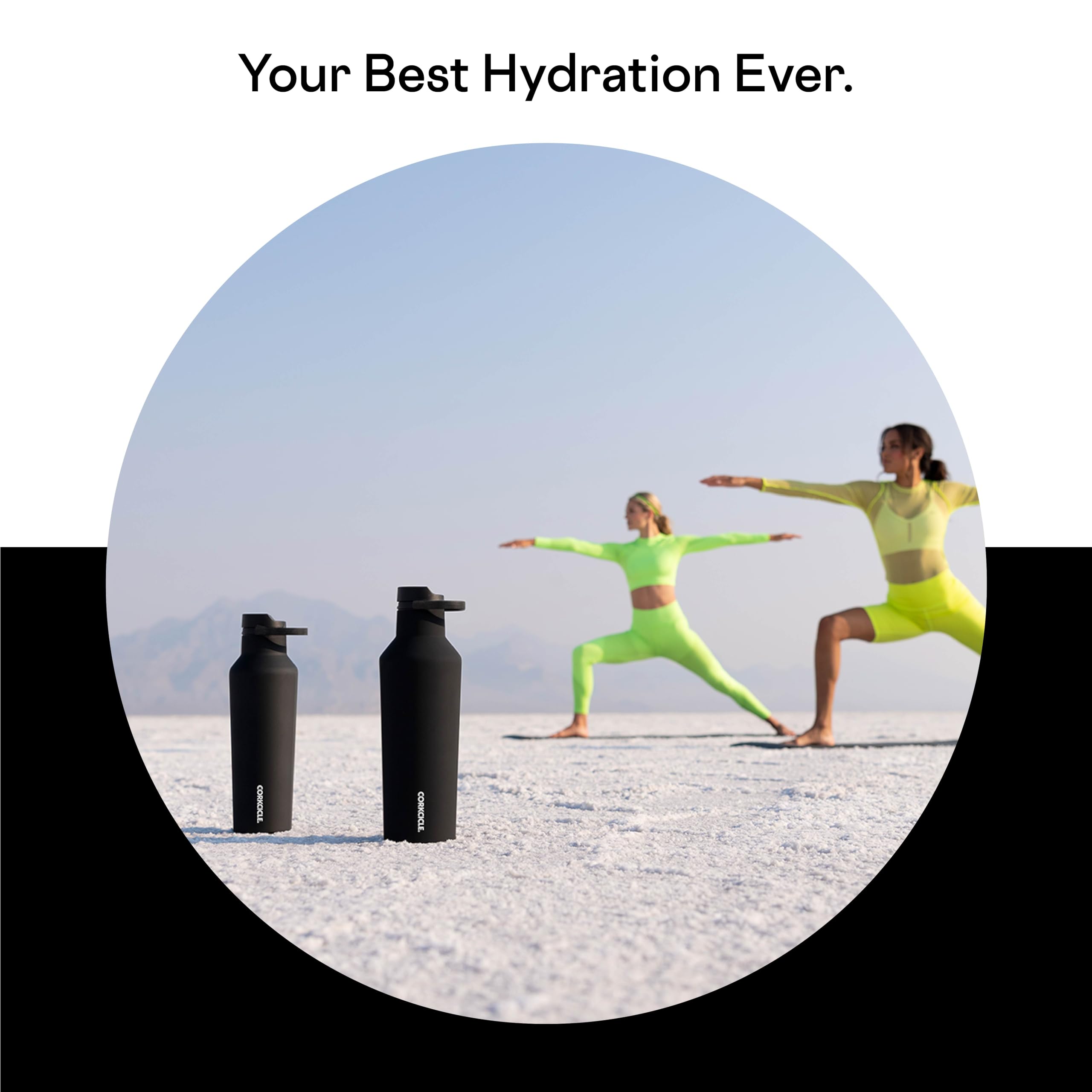 Corkcicle Sport Canteen Insulated Tumbler, Black, 32 Oz - Reusable Water Bottle Keeps Beverages Cold For 25 Hours & Hot 12 Hours