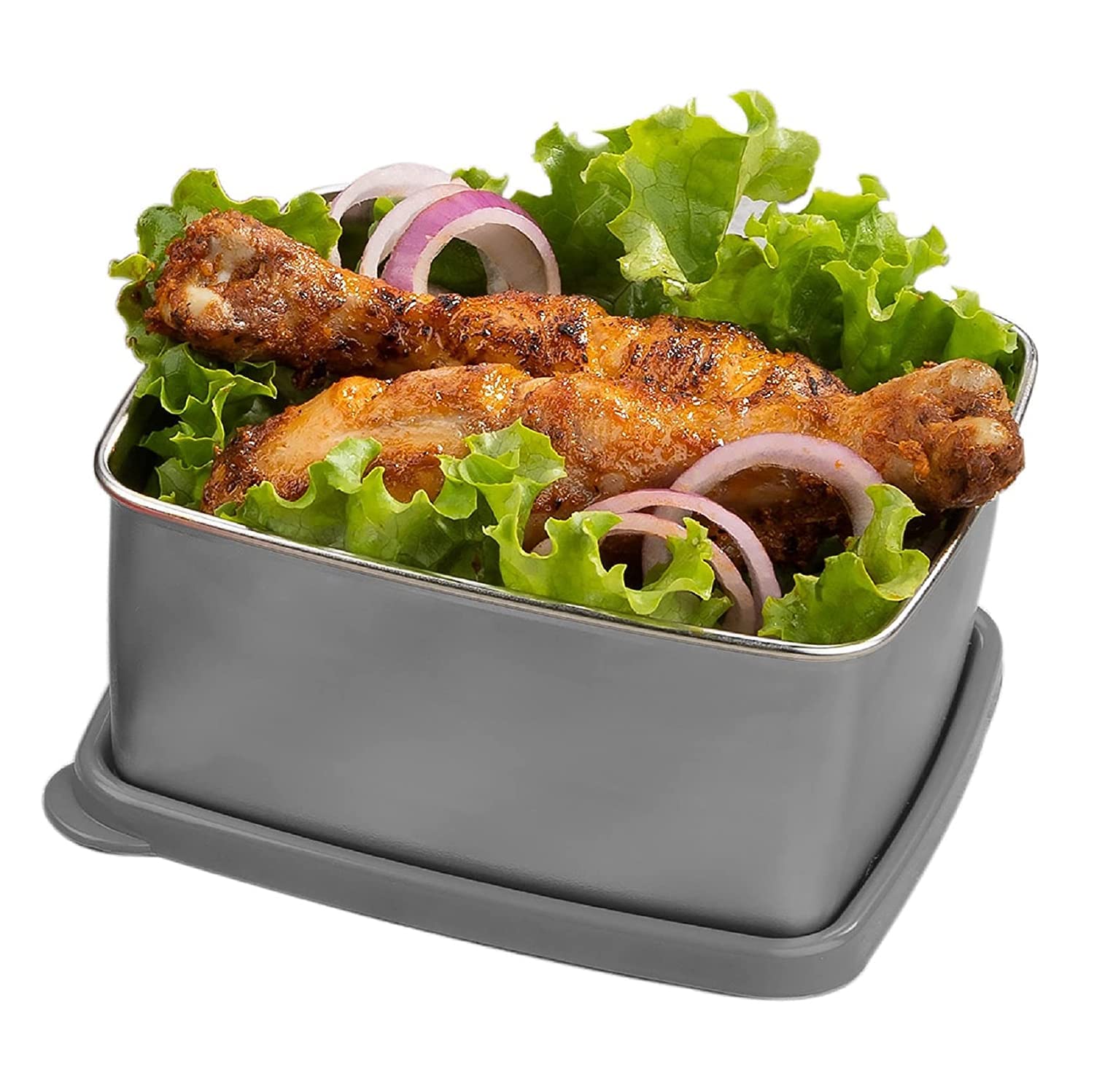 Signora Ware Freezer Fresh Small Steel Container 600 Ml, (Set Of 1),Black
