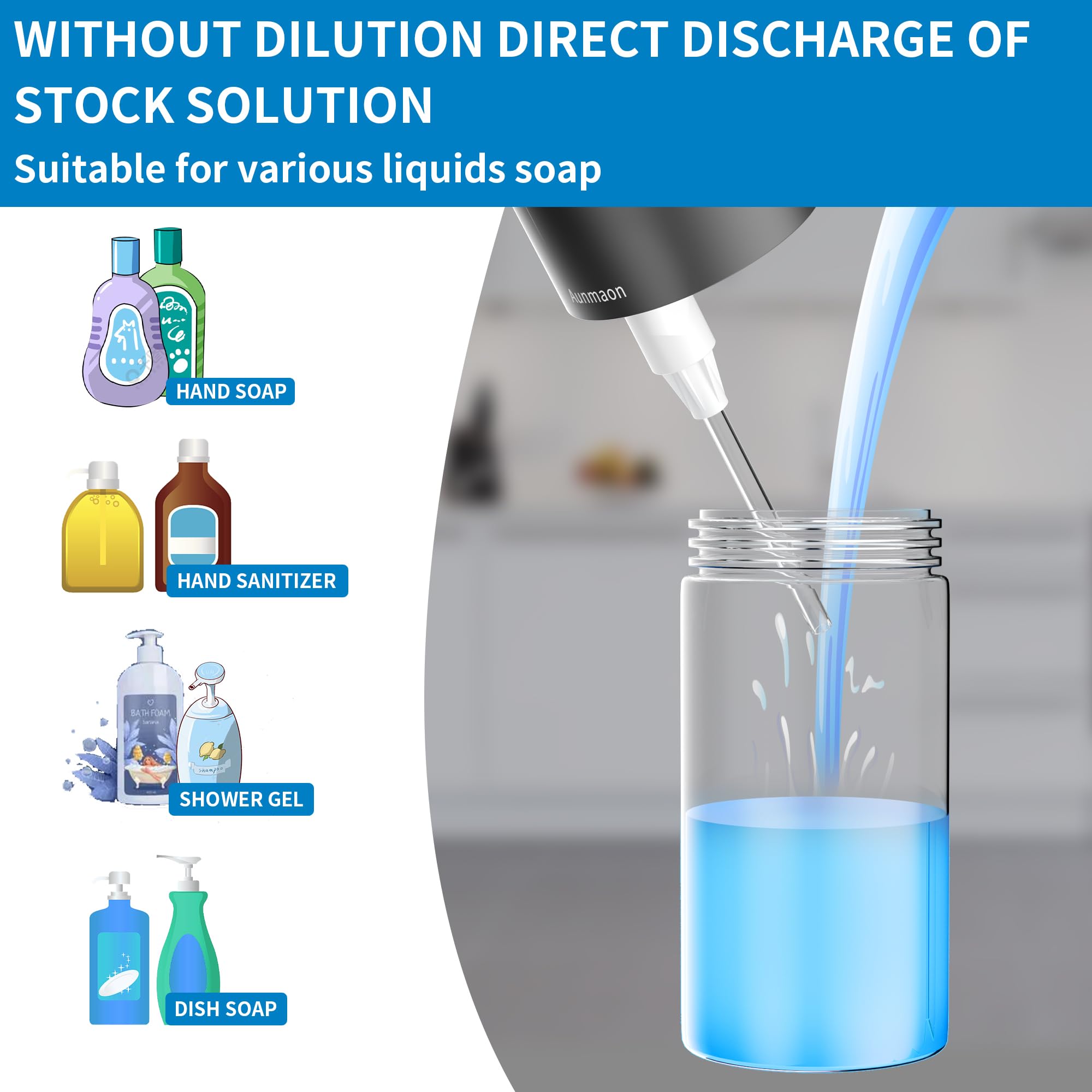 Automatic Soap Dispenser Touchless,Upgrade Adjustable Volume For Thick And Thin Liquid Battery Hand Soap Dispenser,Dish Soap Dis