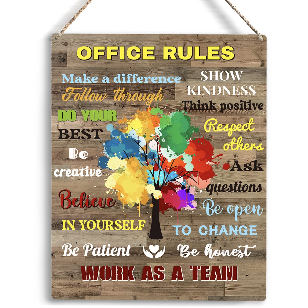 Inspirational Wall Art Office Decor Office Rules Work As A Team Wall Art Motivational Quotes Wall Decor for Bedroom Bathroom Off