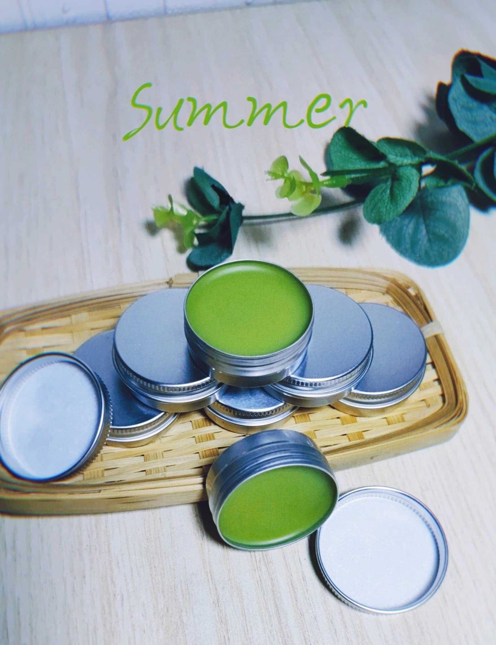 Tosnail 48 Pack 2 Oz. Aluminum Round Lip Balm Tin Containers With Screw Thread Lid - Great For Spices, Candies, Tea Or Gift Givi